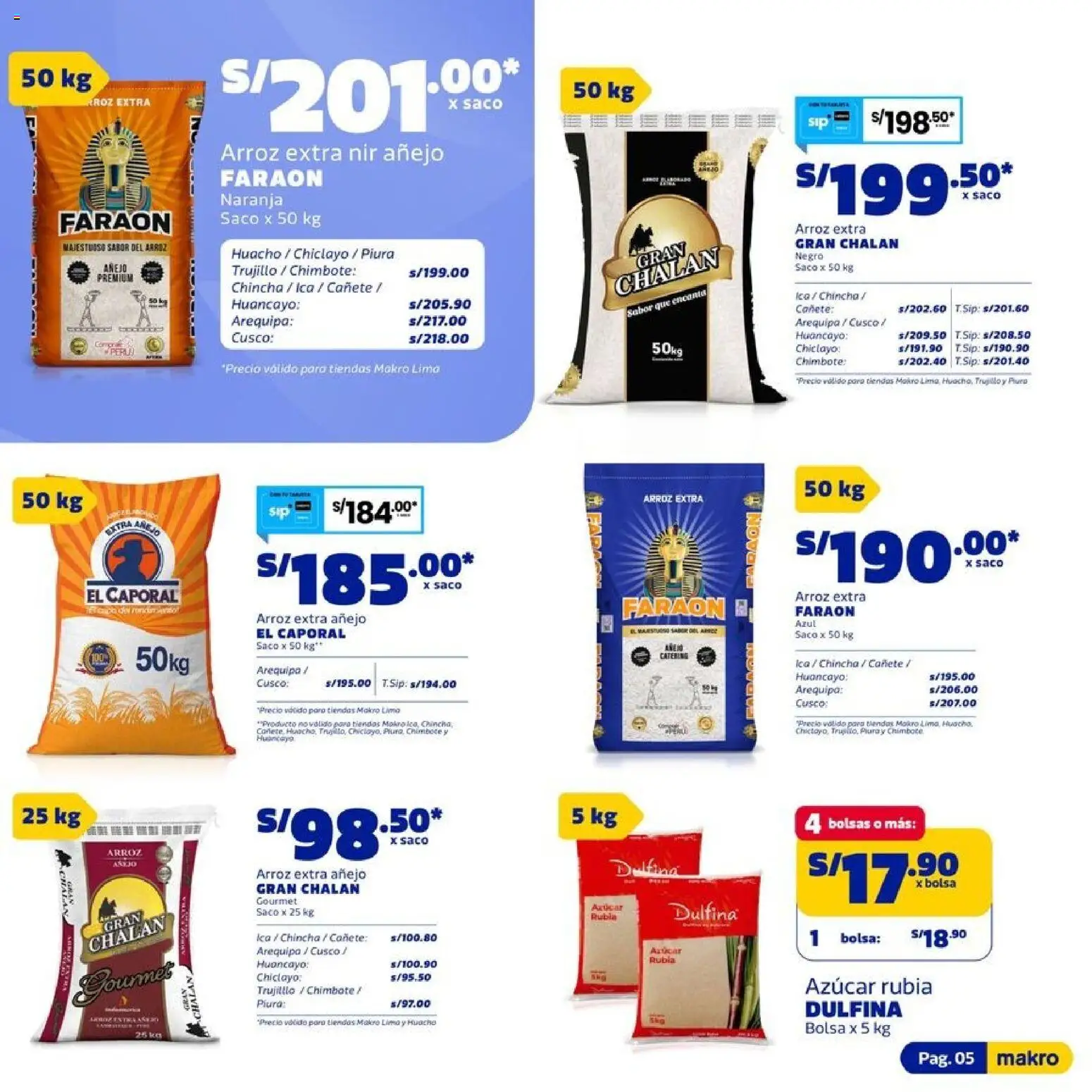 Catálogo Makro válido desde 24/09/2026 | Página: 5 | Productos: Arroz, Saco, Bolsa, Lima