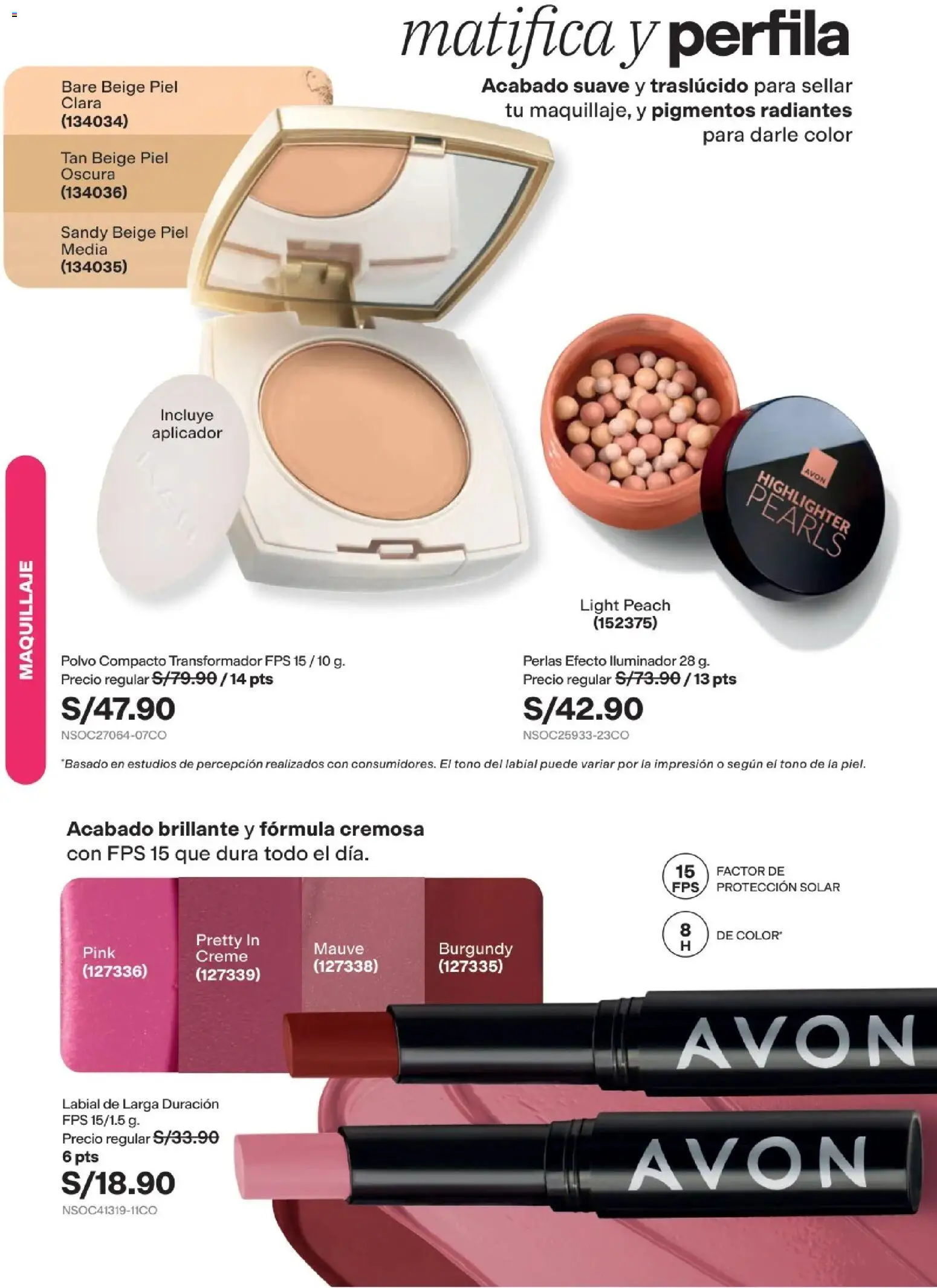 Catálogo Avon válido desde 11/08/2026 | Página: 51 | Productos: Maquillaje, Polvo