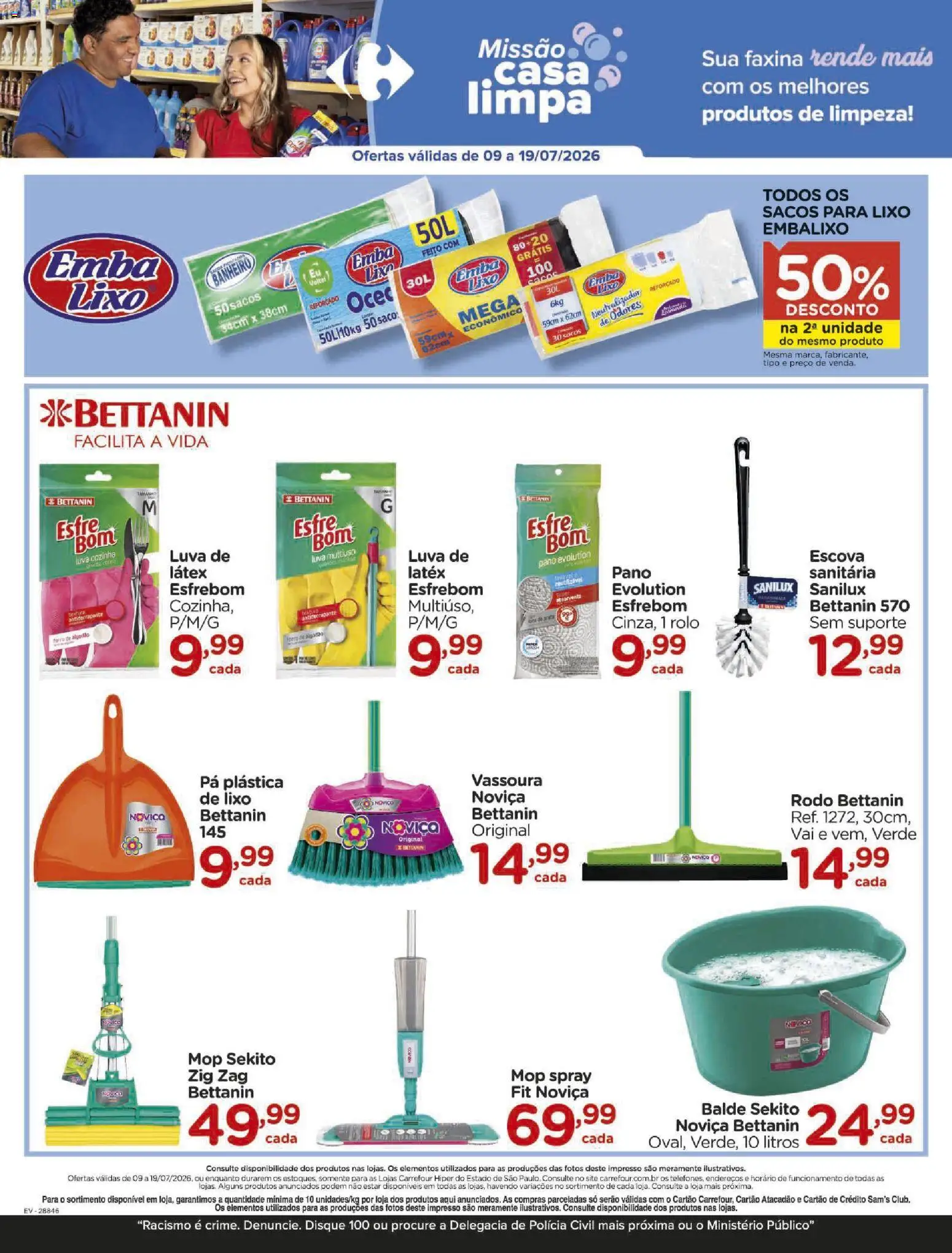 Carrefour Folheto - válido de 09/07/2026 | Página: 9 | Produtos: Mop, Escova, Rolo, Algodão