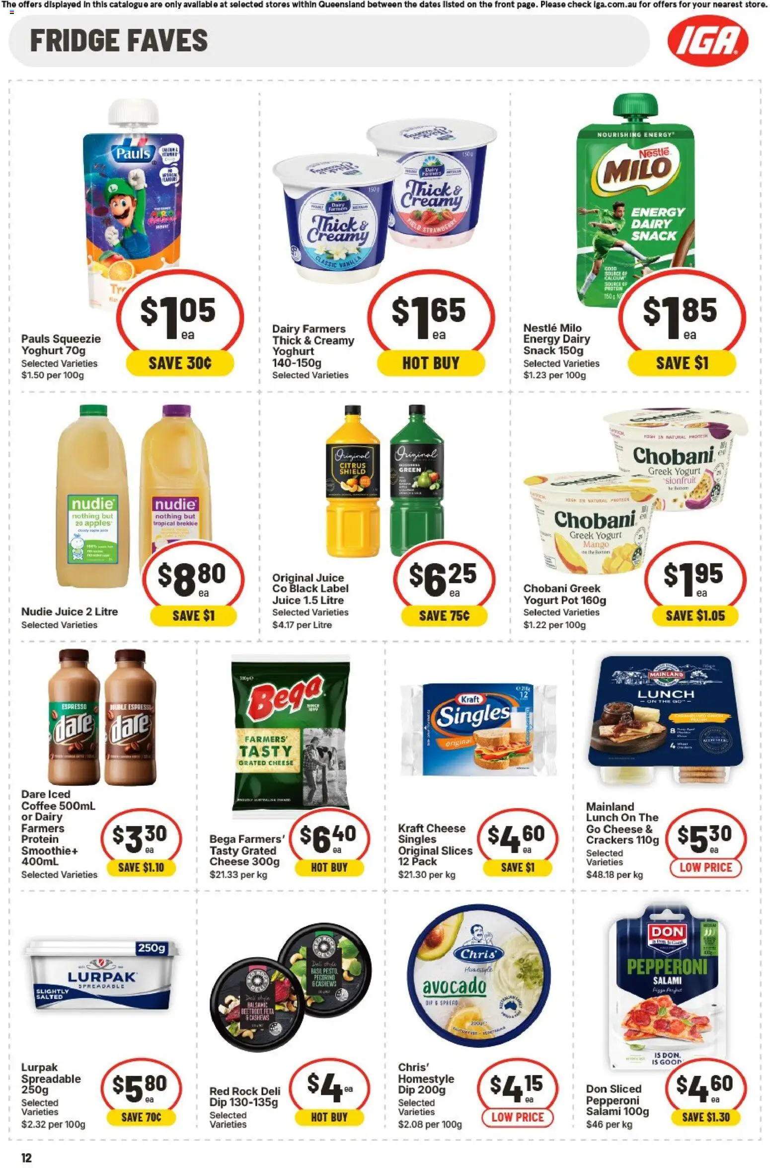 IGA catalogue - valid from 26/08/2026 | Page: 12 | Products: Cheese, Apples, Mango, Smoothie