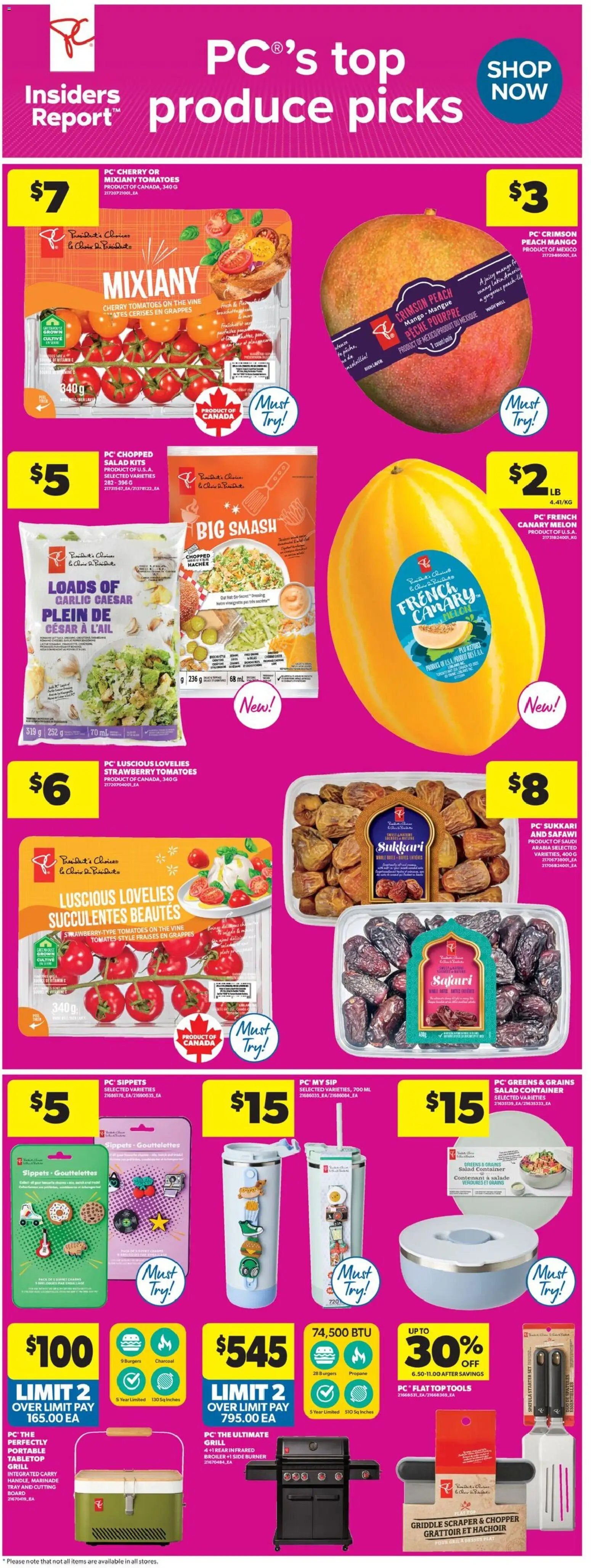 Real Canadian Superstore flyer valid from 11.06.2026 | Page: 9 | Products: Salad, PC, Grill, Socks
