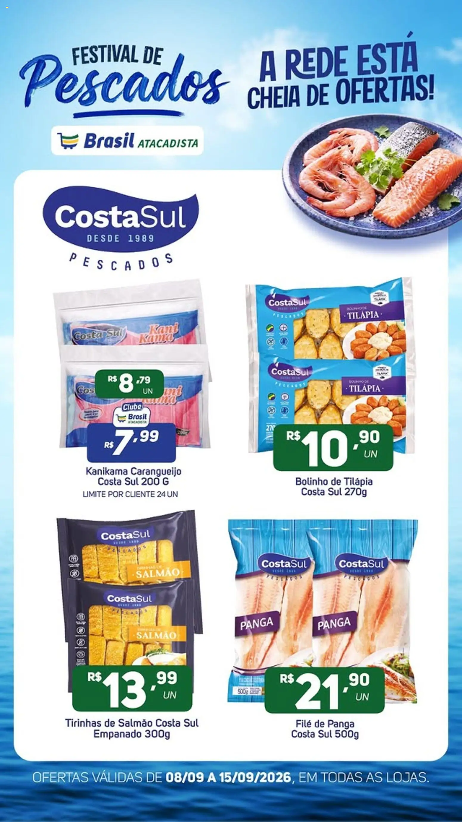 Brasil Atacadista Folheto - válido de 09/09/2026 | Página: 1 | Produtos: Salmão, Tilápia