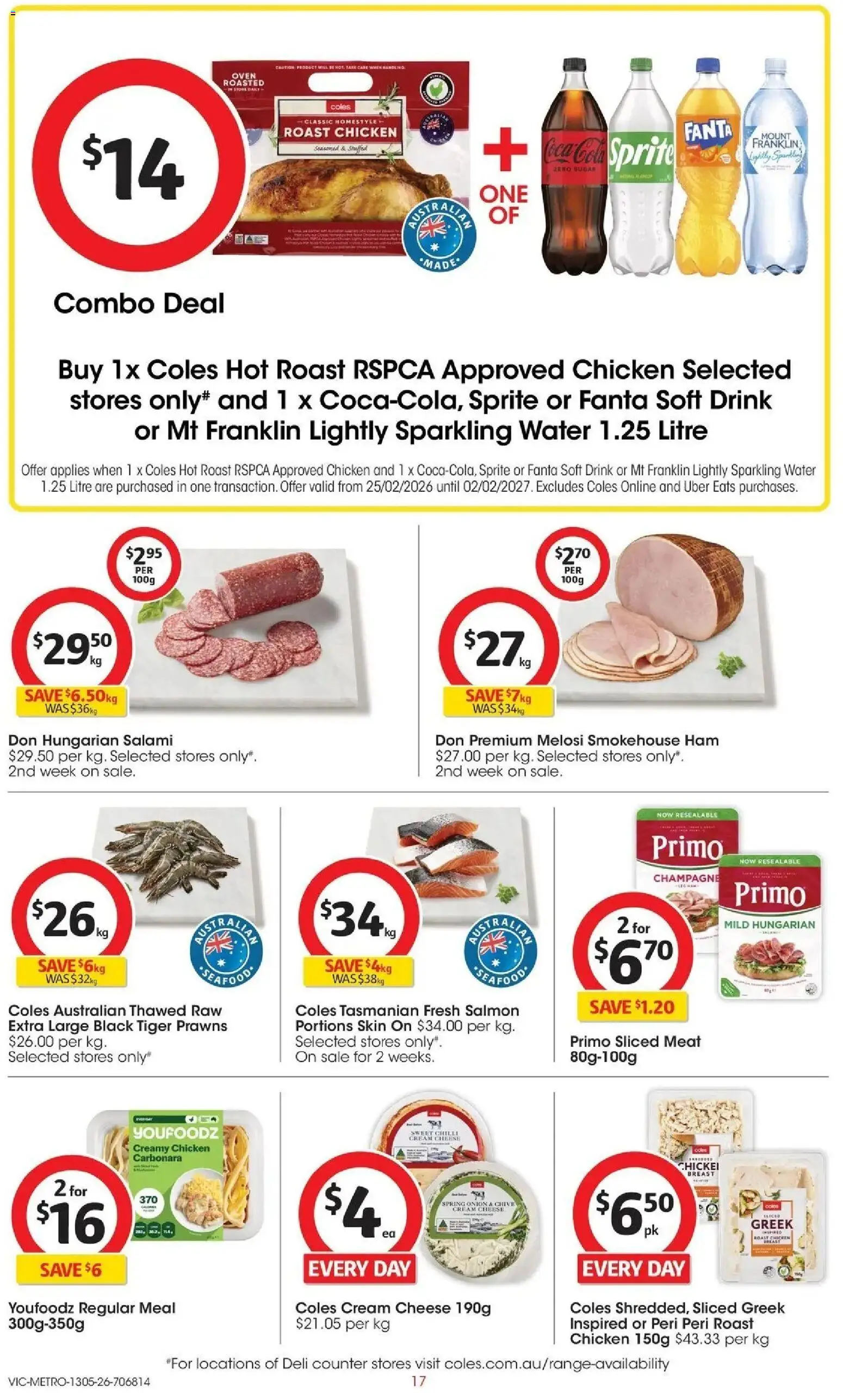Coles catalogue - valid from 13.05.2026 | Page: 17 | Products: Chicken, Water, Sugar, Seafood