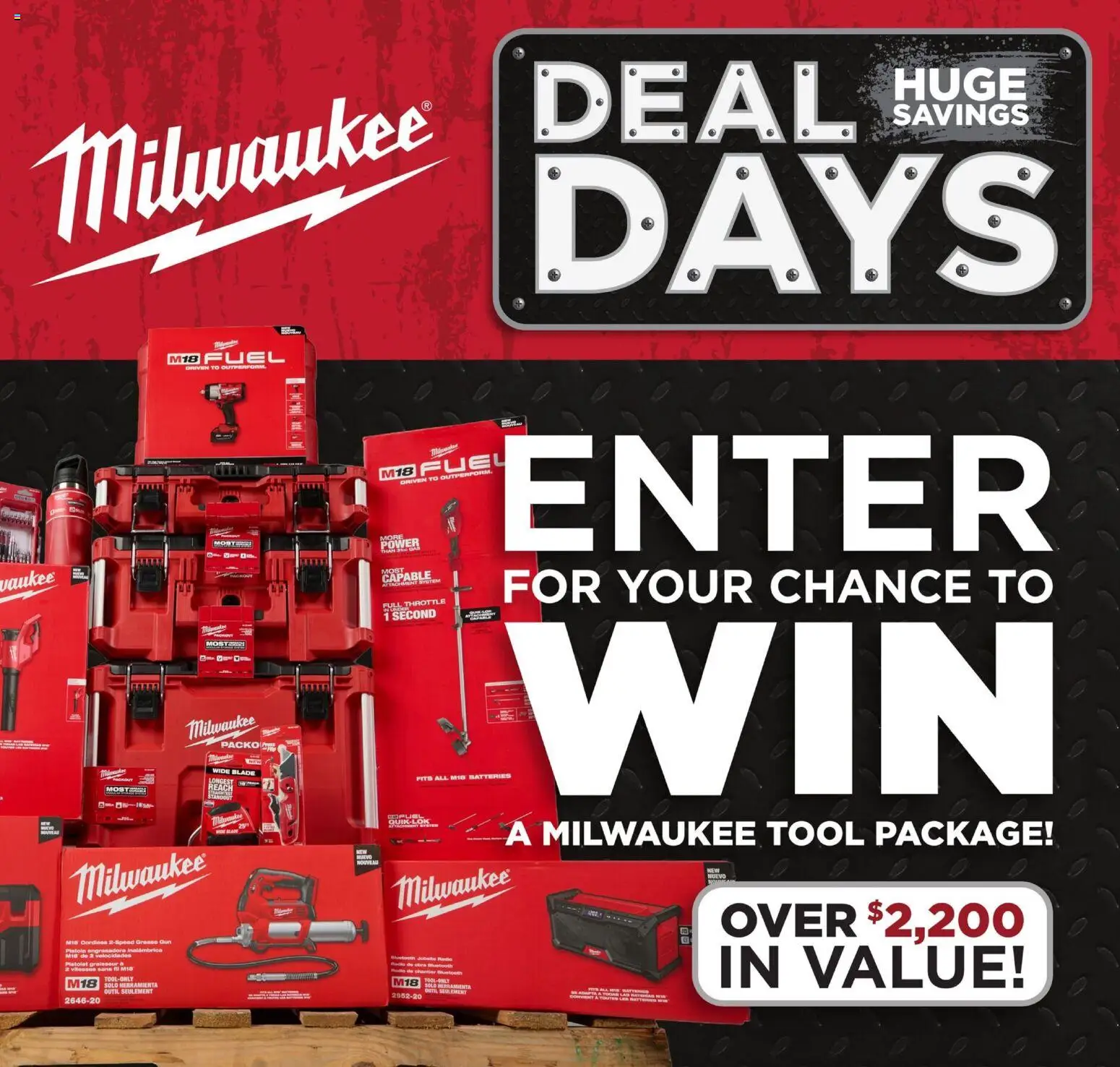 Mills Fleet Farm Milwaukee Deal Days - valid from 08/03/2026 | Page: 1 | Products: Radio, Throttle, Gun
