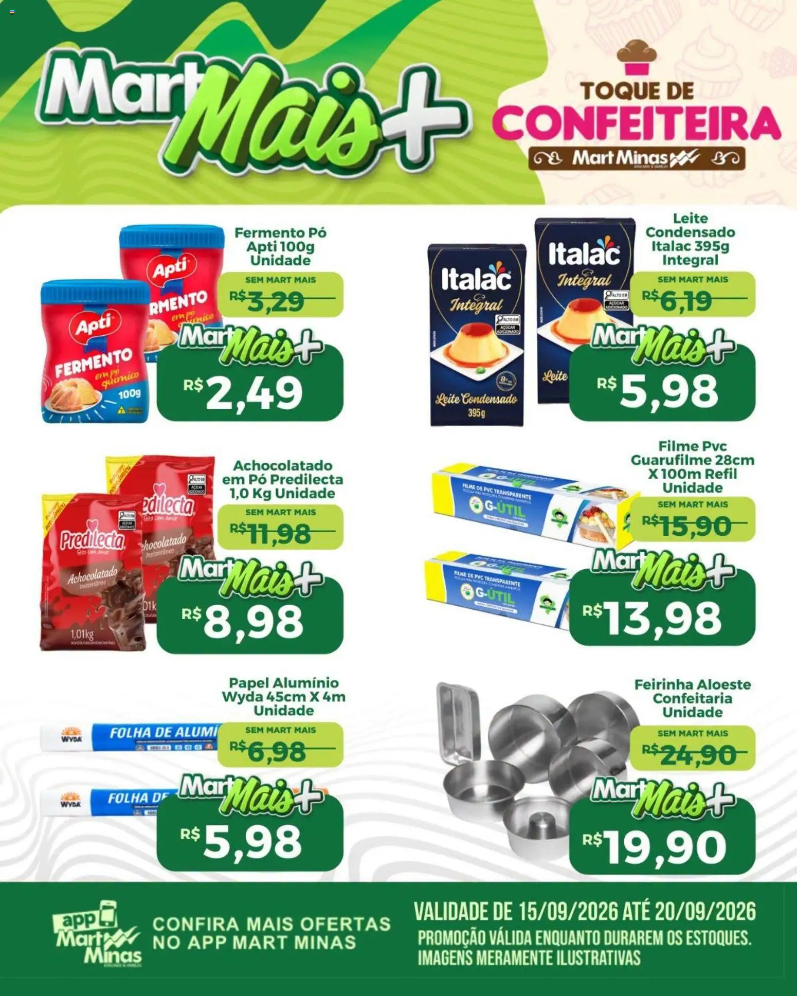 Mart Minas Folheto - válido de 15/09/2026 | Página: 2 | Produtos: filme de PVC, Achocolatado, Leite, Leite condensado