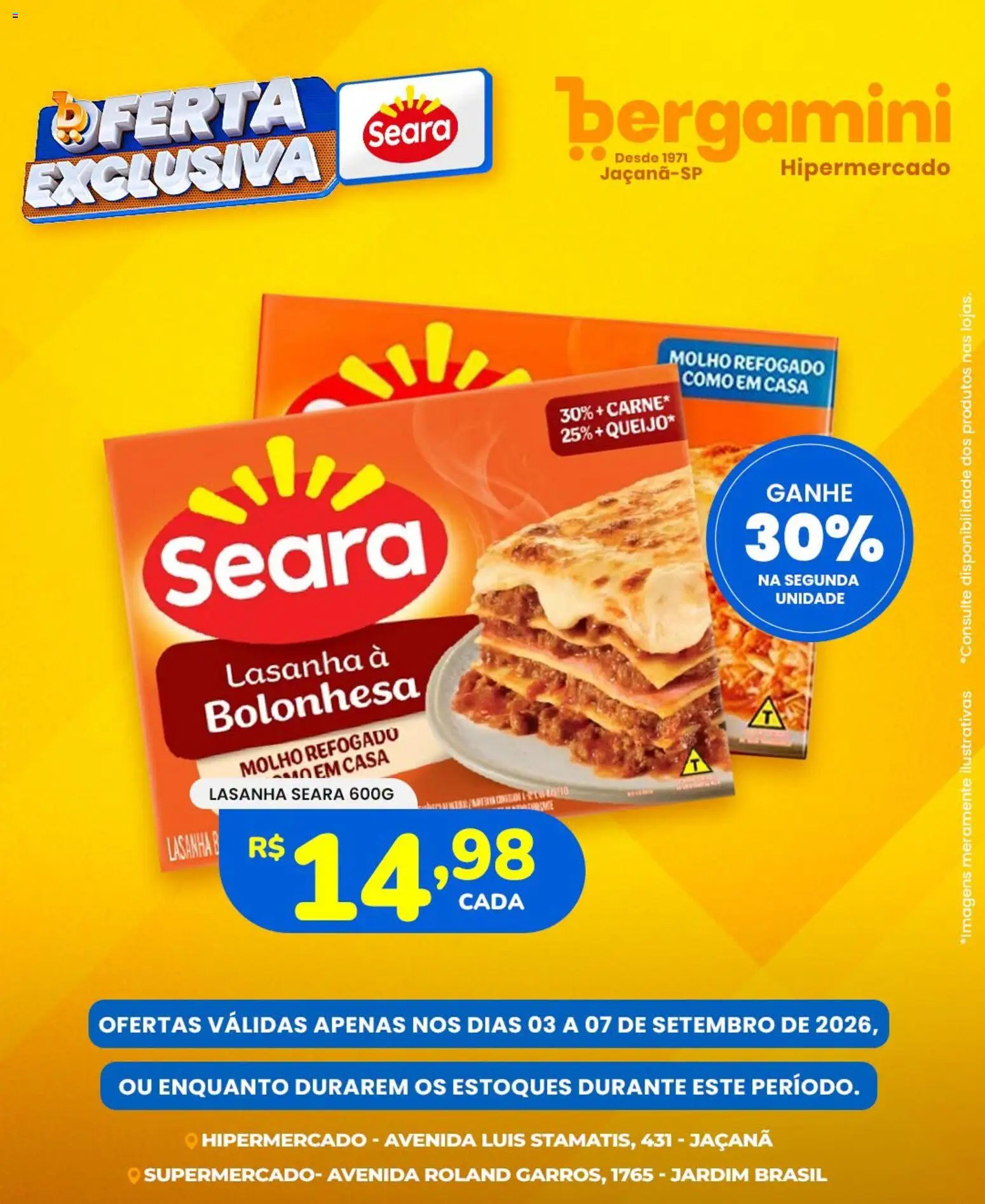 Supermercado Bergamini Folheto - válido de 03/09/2026 | Página: 2 | Produtos: Lasanha