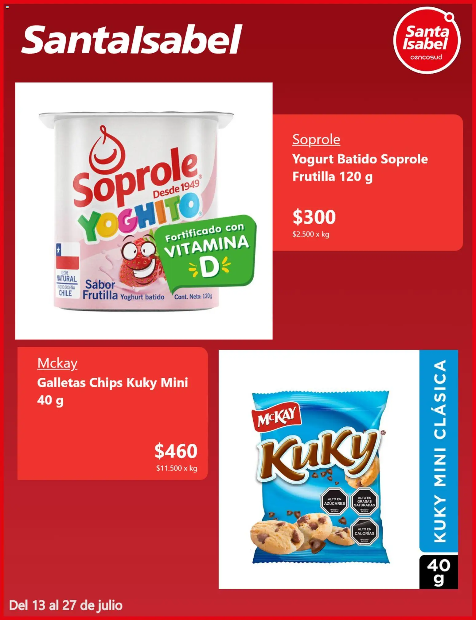 Santa Isabel Ofertas │ válido desde el 12.07.2026 | Página: 2 | Productos: Leche, Frutilla, Galletas