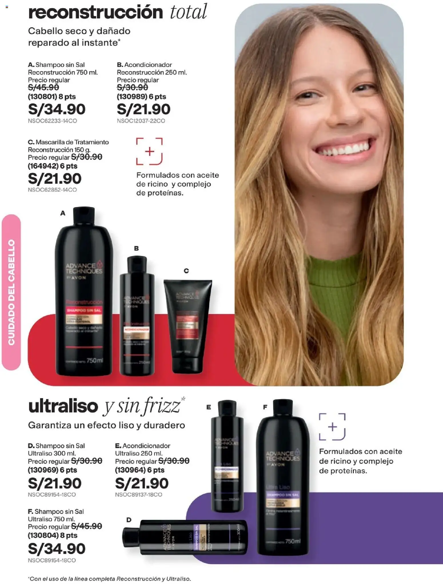 Catálogo Avon válido desde 29/08/2026 | Página: 165 | Productos: Shampoo, Acondicionador, Sal, Aceite