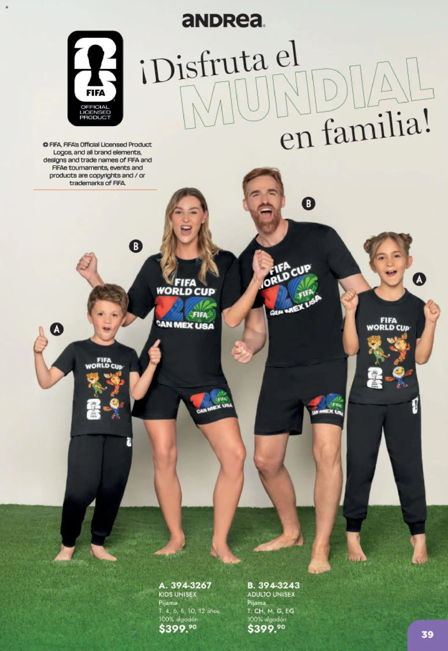 Nuevas ofertas de Andrea válidas en toda la República Mexicana desde el 17.05.2026. ¡Encuentra las mejores ofertas en Andrea catálogo Listos para ganar! | Página: 39 | Productos: Pijama, Algodón