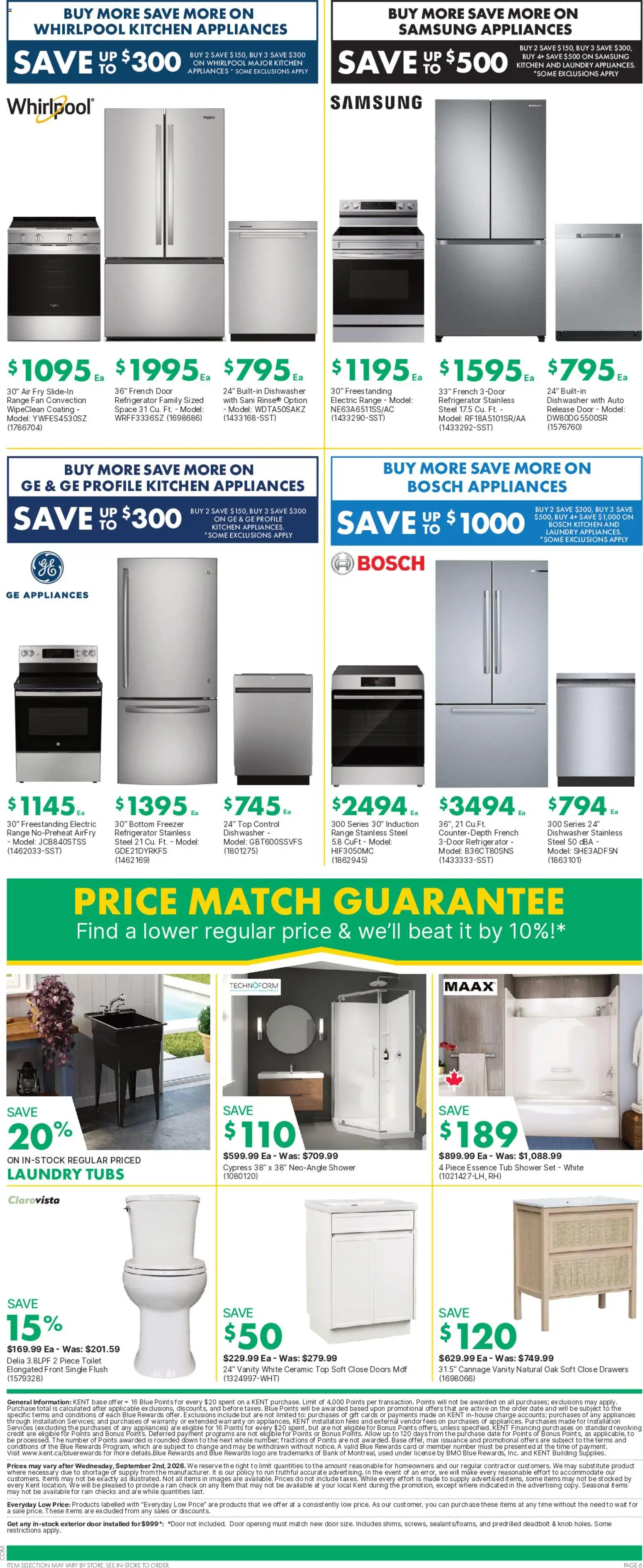 Kent flyer valid from Aug 27, 2026 | Page: 7 | Products: Refrigerator, Freezer, Fan, Shower