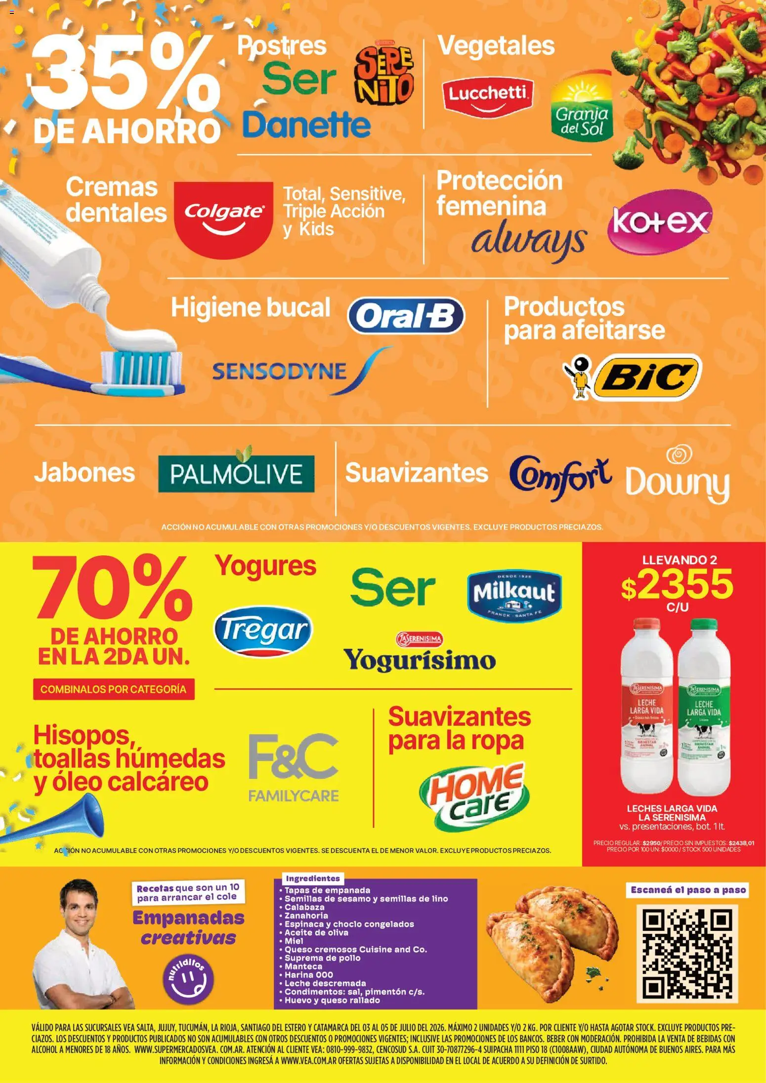 Vea - Fin de semana de Ahorro │ válido desde el 03/07/2026 | Página: 4 | Productos: Toallas, Pimentón, Huevo, Leche