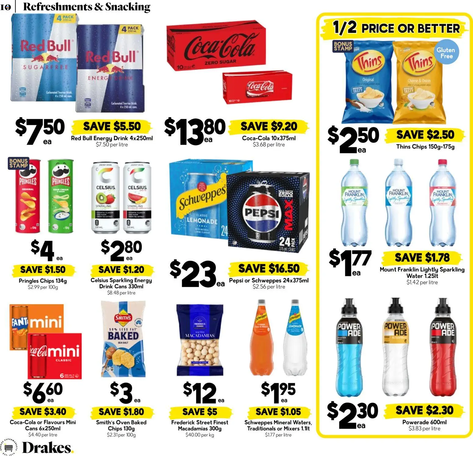 Drakes catalogue - valid from 09/09/2026 | Page: 10 | Products: Energy drink, Coca Cola, Red Bull, Onion