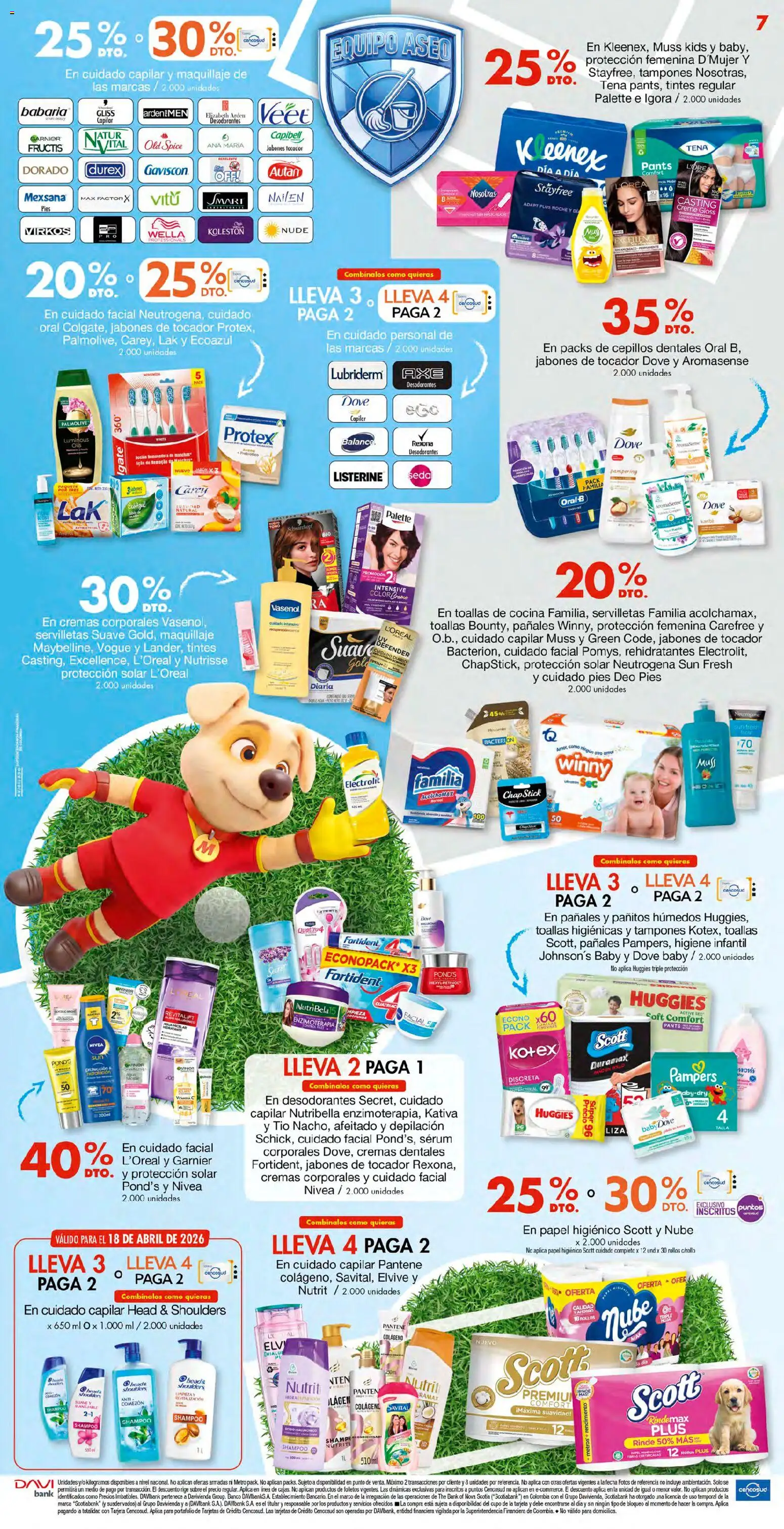 Metro revista - valida desde el 17.04.2026 | Página: 7 | Productos: Shampoo, Tampones, Pañales, Papel higiénico