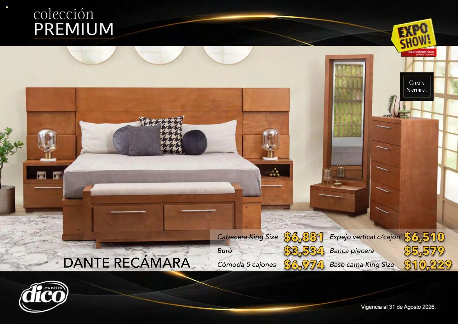 Nuevas ofertas de Muebles Dico válidas en toda la República Mexicana desde el 01/08/2026. ¡Encuentra las mejores ofertas en Muebles Dico catálogo Colección Premium! | Página: 42 | Productos: Cabecera, Cama, Buró, Espejo