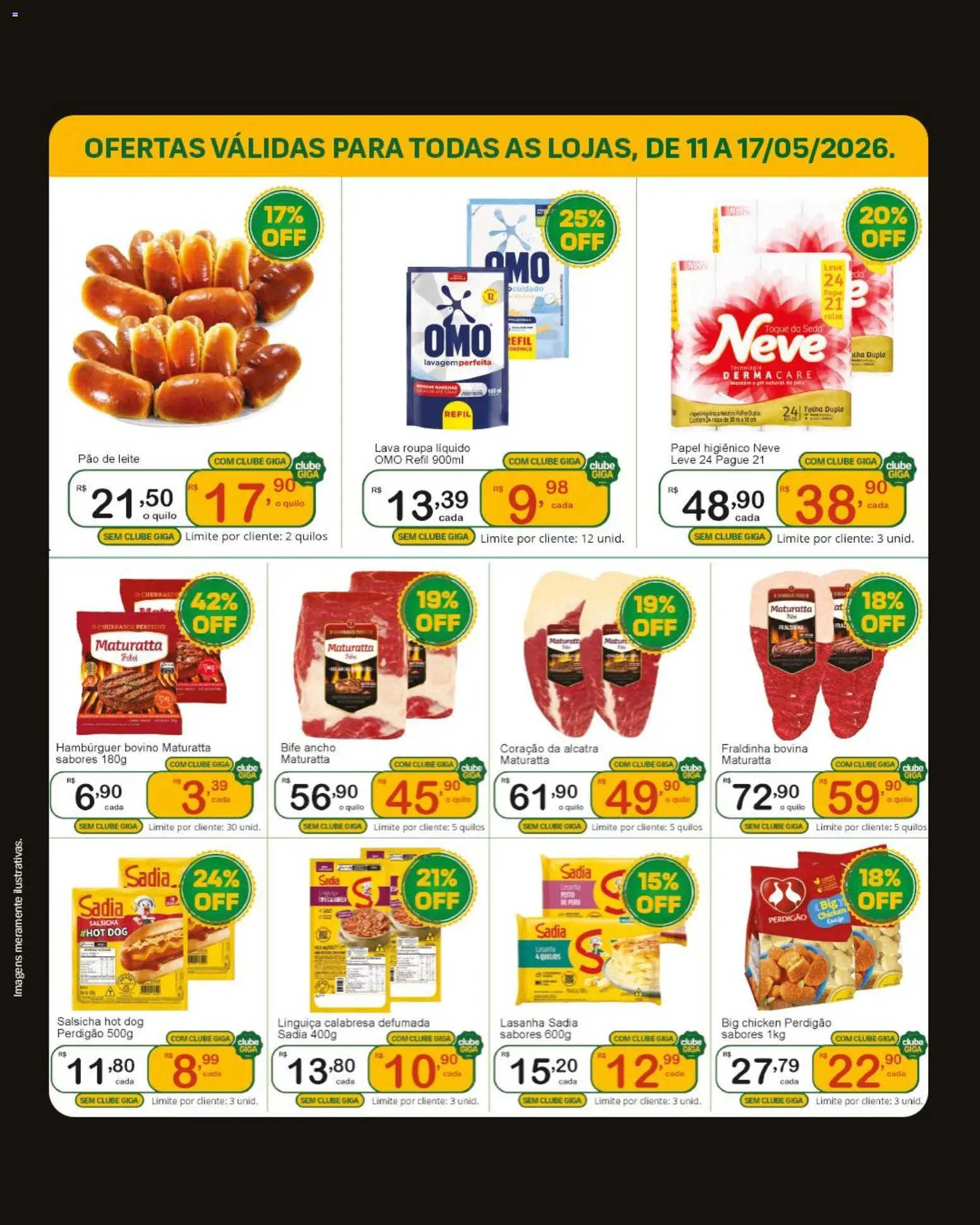 GIGA Atacado Folheto - válido de 11.05.2026 | Página: 2 | Produtos: Salsicha, Linguiça, Alcatra, Leite