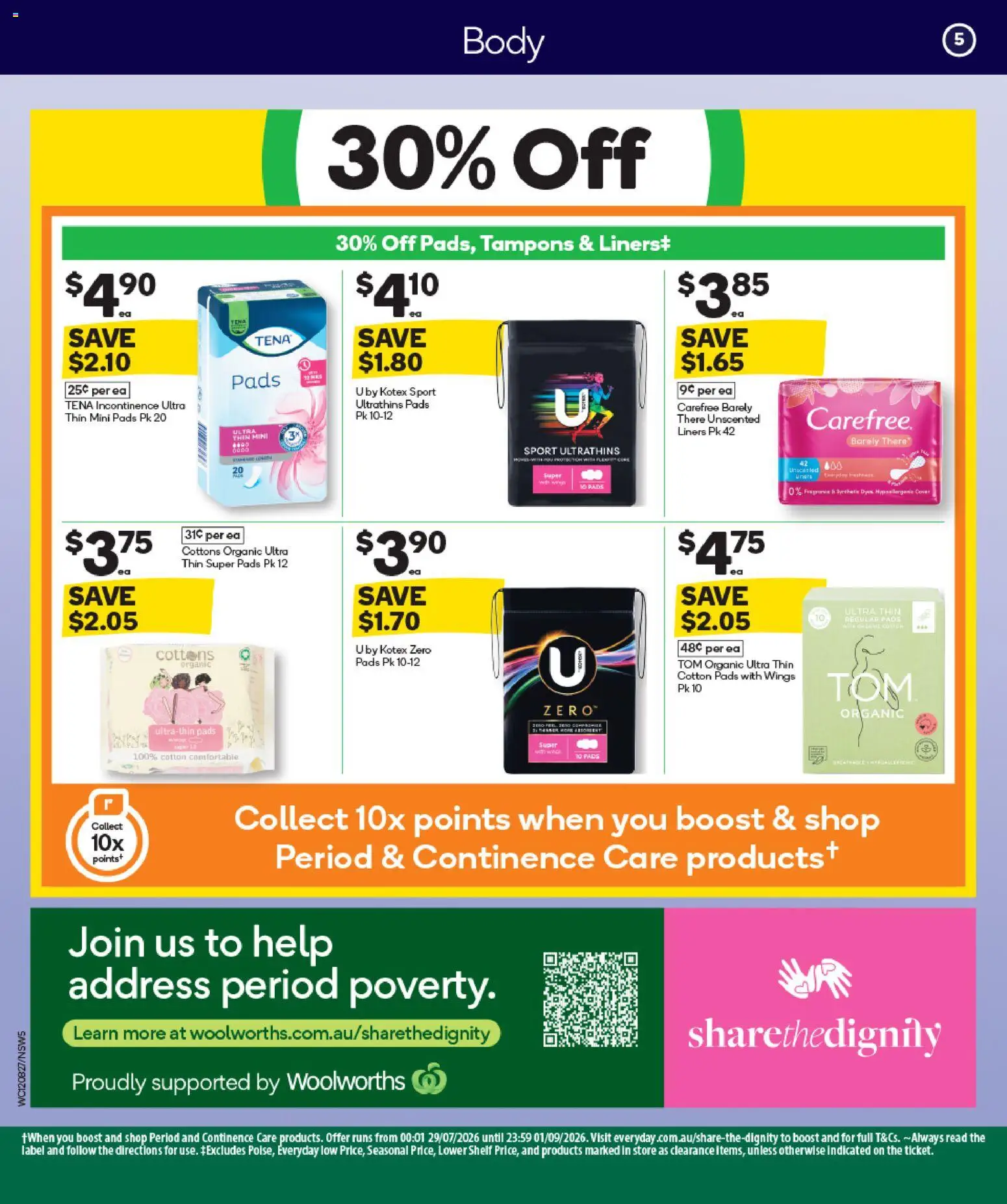 Woolworths catalogue - valid from 12/08/2026 | Page: 6 | Products: Shelf, Cotton pads, Tampons
