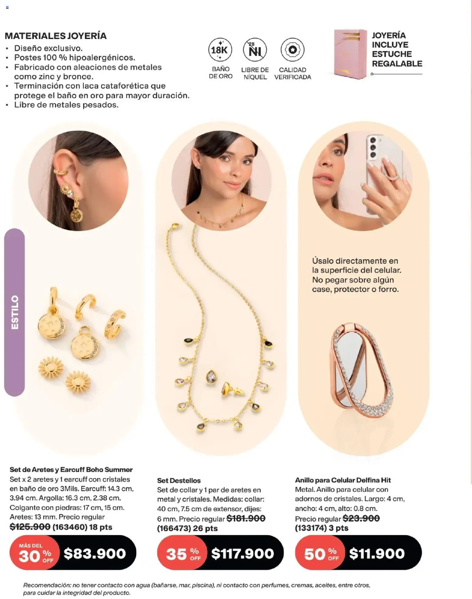Avon revista - valida desde el 01.08.2026 | Página: 106 | Productos: Aretes, Sobre, Baño, Collar