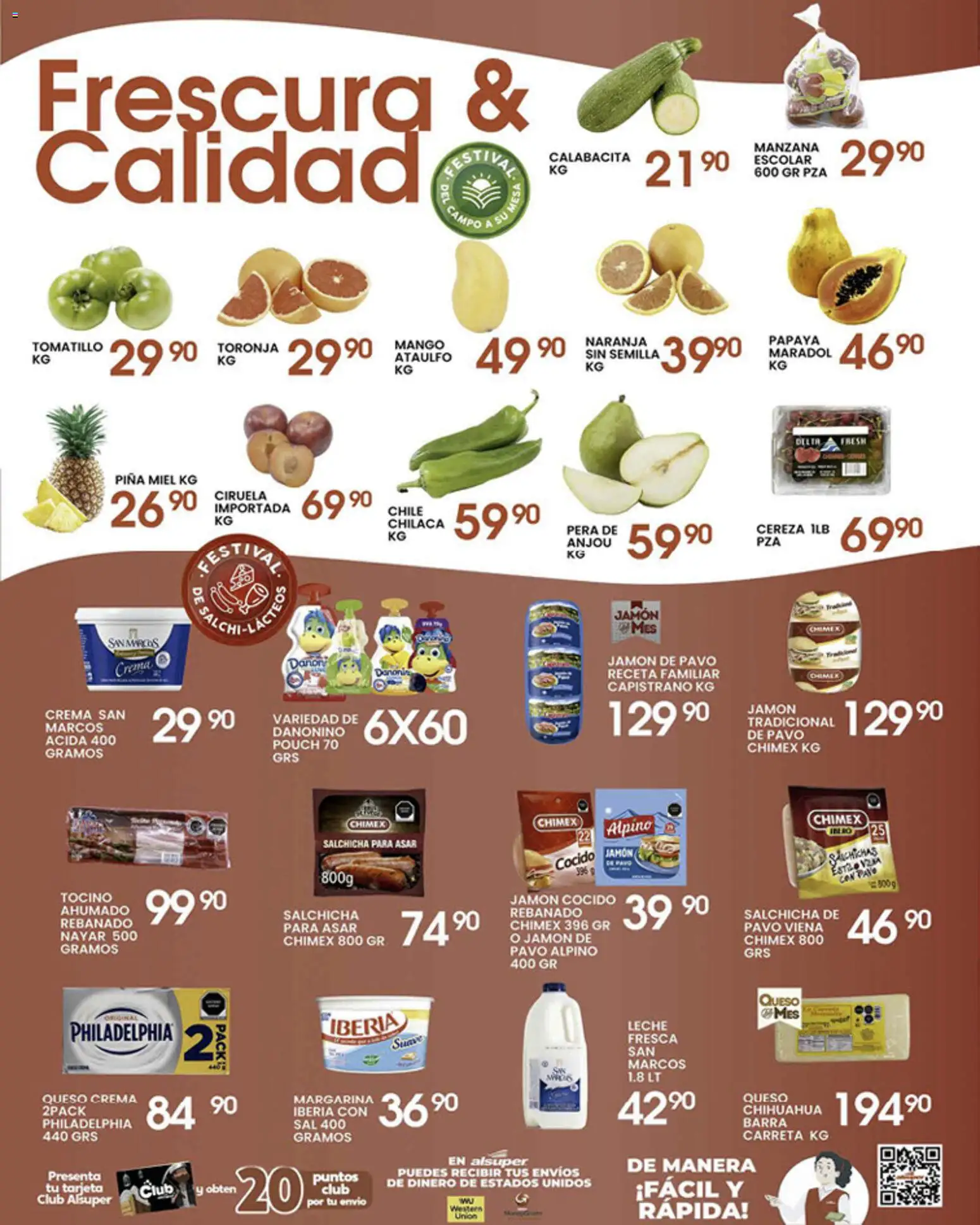 Nuevas ofertas de Alsuper válidas en toda la República Mexicana desde el 15.05.2026. ¡Encuentra las mejores ofertas en Alsuper folleto Zacatecas! | Página: 3 | Productos: Sal, Salchicha, Queso crema, Queso