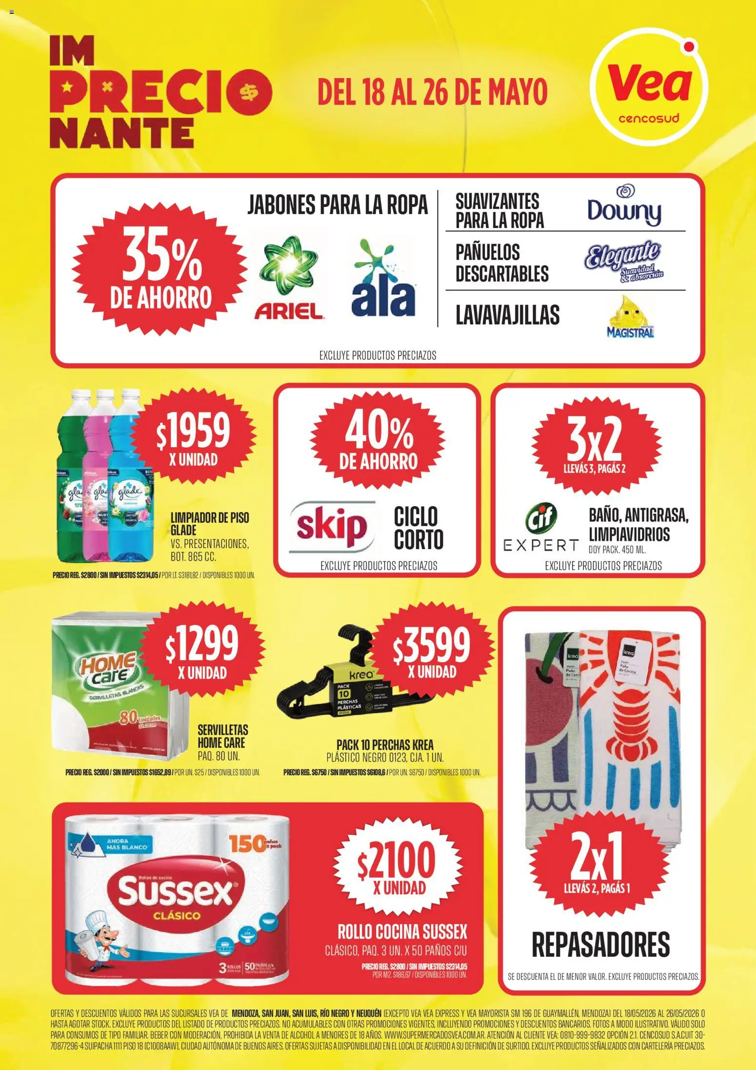 Vea ofertas │ válido desde el 18.05.2026 | Página: 10 | Productos: Cocina, Lavavajillas, Servilletas, Limpiador
