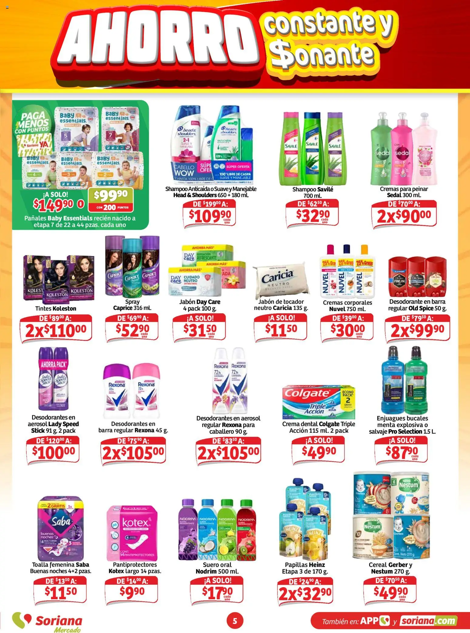 Nuevas ofertas de Soriana válidas en toda la República Mexicana desde el 23/10/2026. ¡Encuentra las mejores ofertas en Soriana folleto Ahorro constante y sonante Mercado! | Página: 5