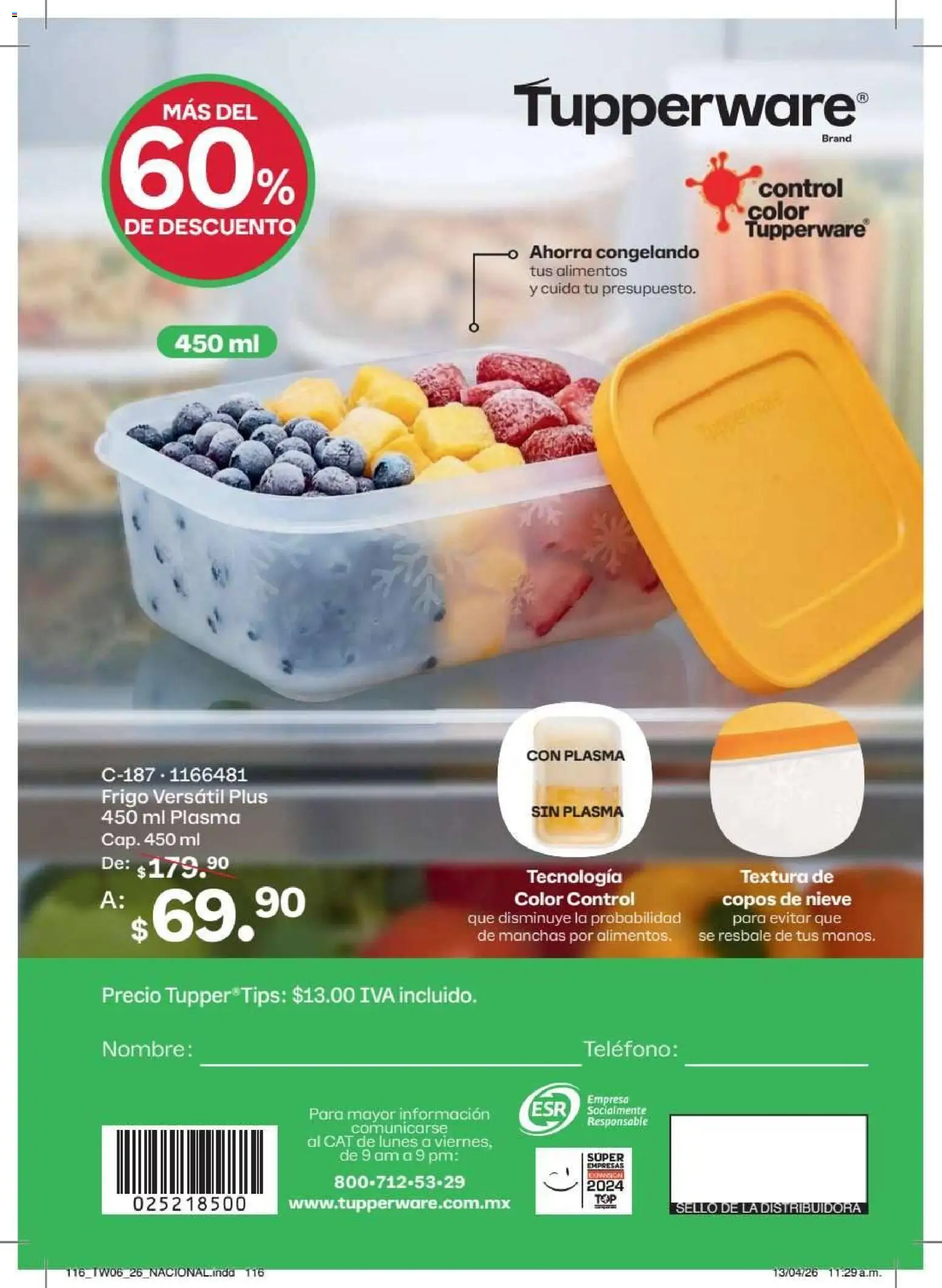 Nuevas ofertas de Tupperware válidas en toda la República Mexicana desde el 18/05/2026. ¡Encuentra las mejores ofertas en Tupperware catálogo! | Página: 117 | Productos: Teléfono