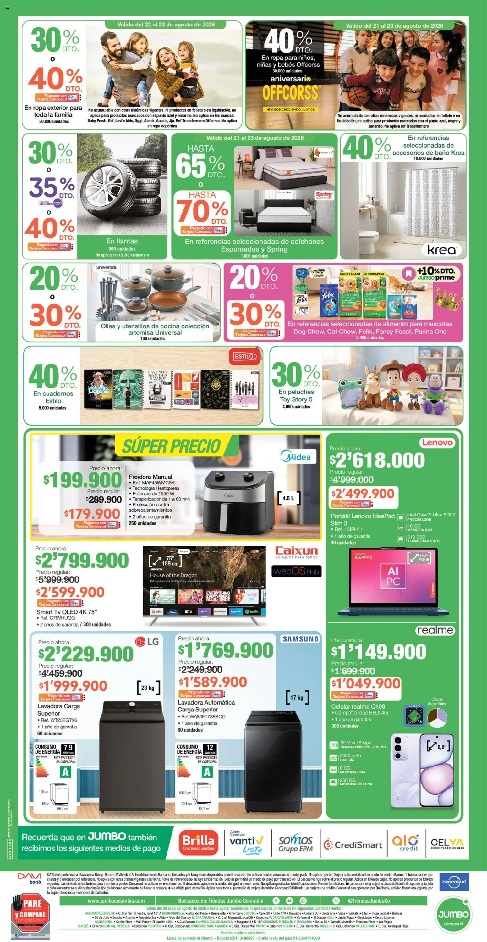 Jumbo revista - valida desde el 20/08/2026 | Página: 8 | Productos: Lavadora, Sobre, Batería, Peluches