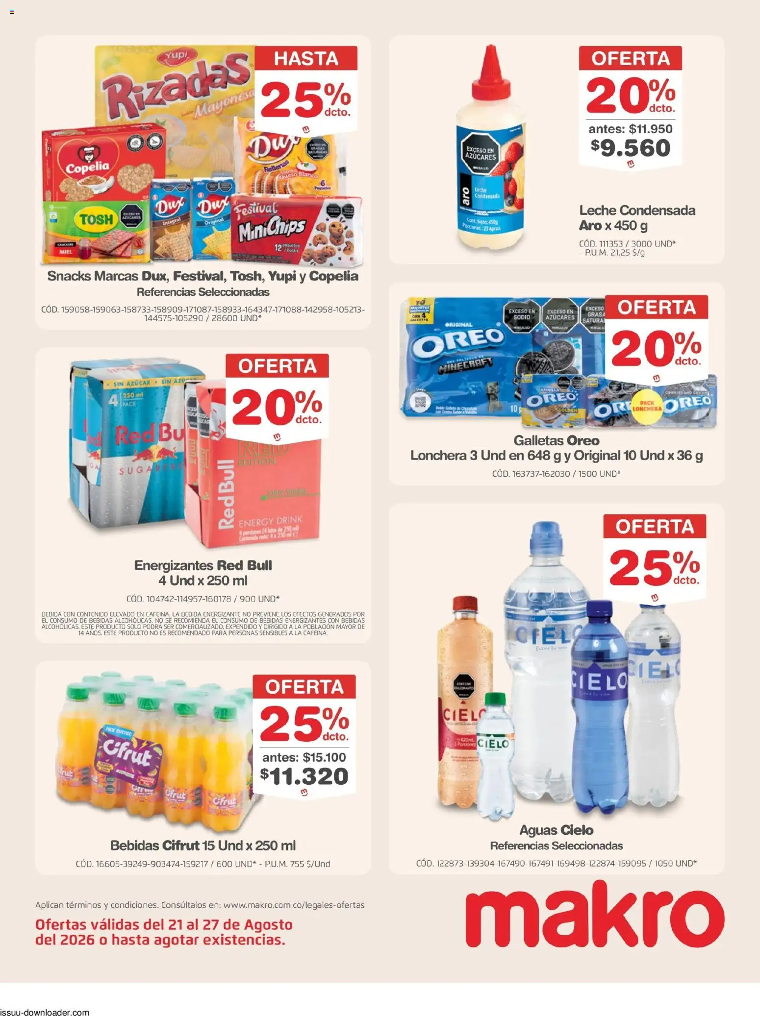 Makro revista - valida desde el 21/08/2026 | Página: 16 | Productos: Azucar, Oreo, Lonchera, Queso blanco