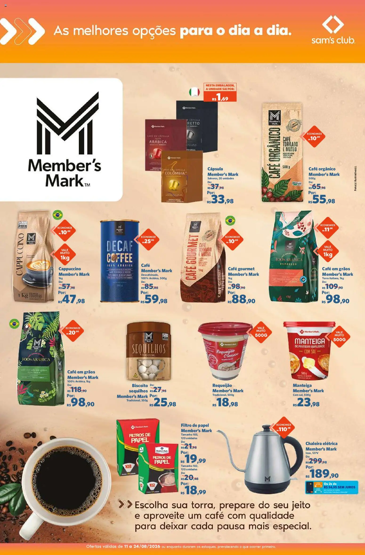 Sam's Club Folheto - válido de 11/08/2026 | Página: 2 | Produtos: Biscoito, Cappuccino, Café, Sal