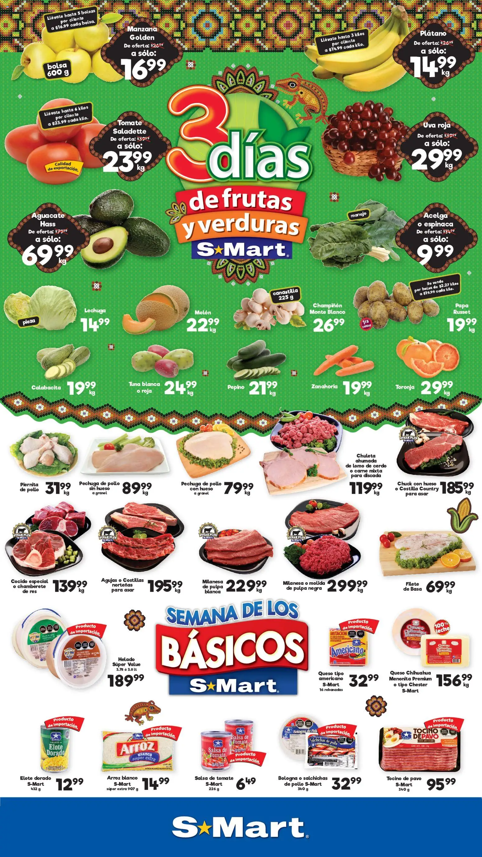 Nuevas ofertas de S-Mart válidas en toda la República Mexicana desde el 08/09/2026. ¡Encuentra las mejores ofertas en S-Mart - Folleto - Monterrey! | Página: 1 | Productos: Melón, Chuleta, Arroz, Espinaca