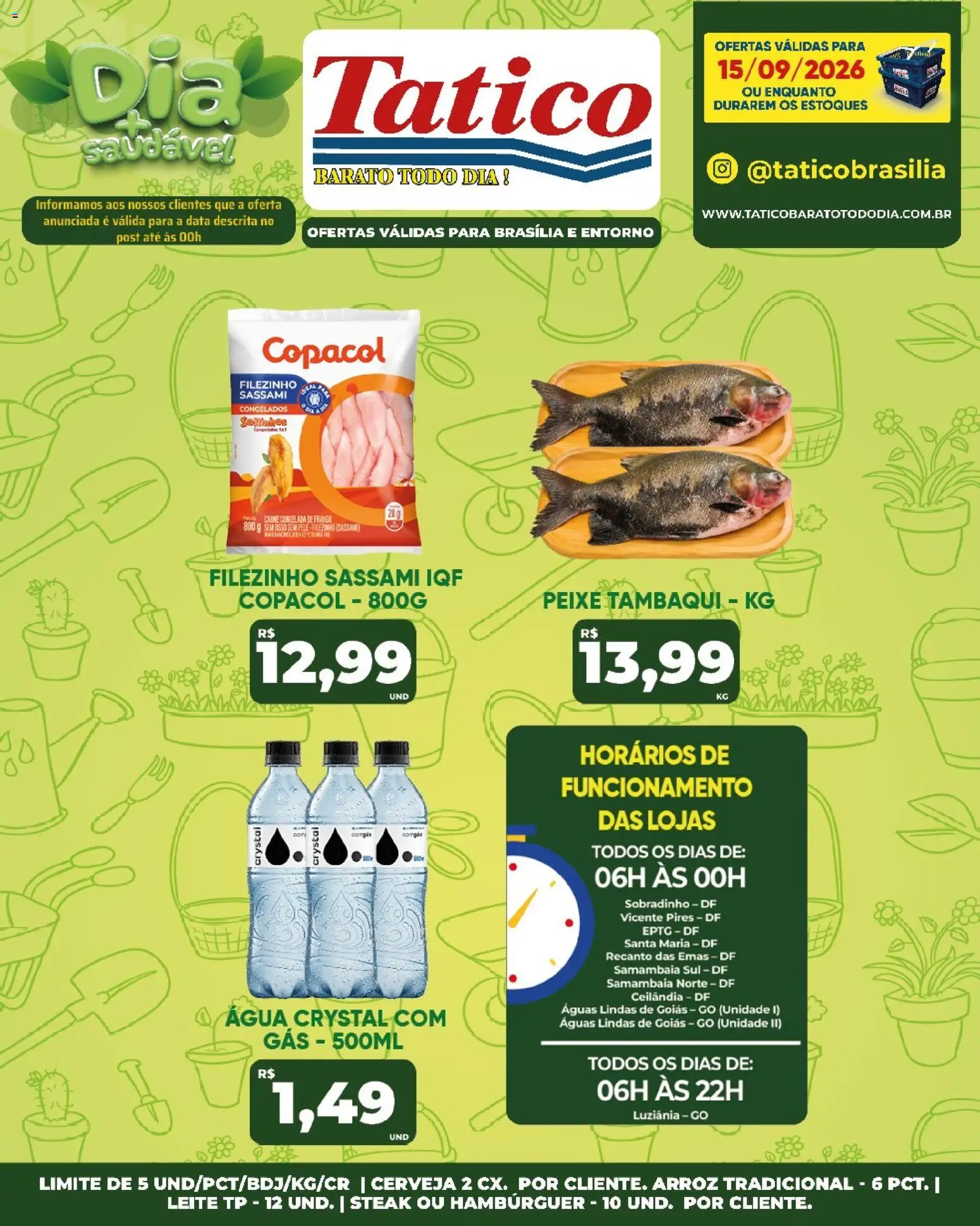 Tatico Folheto - válido de 15/09/2026 | Página: 18 | Produtos: Steak, Leite, Cerveja, Hambúrguer