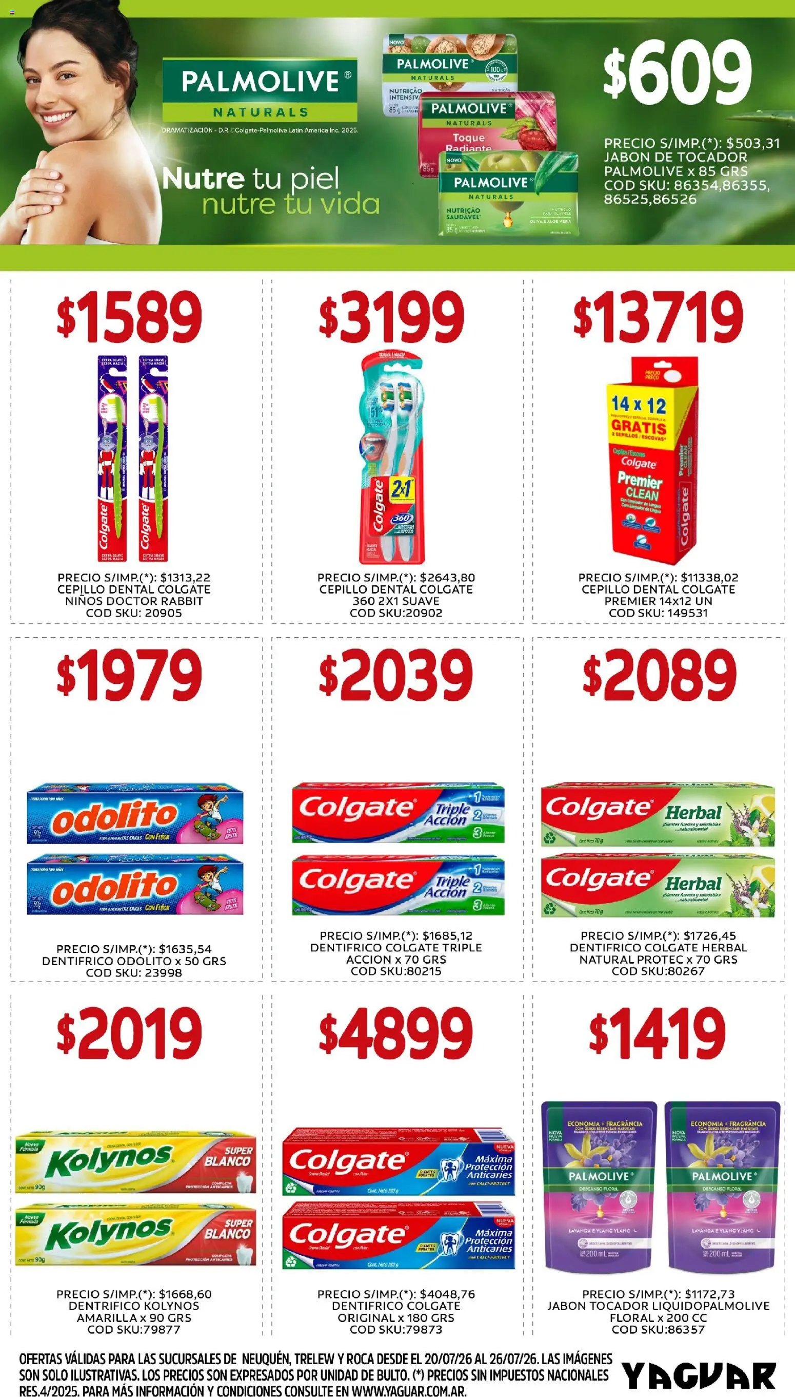 Yaguar - Oferta semanal General Roca │ válido desde el 20/07/2026 | Página: 5 | Productos: Cepillo, Oliva, Radiante, Limpiador