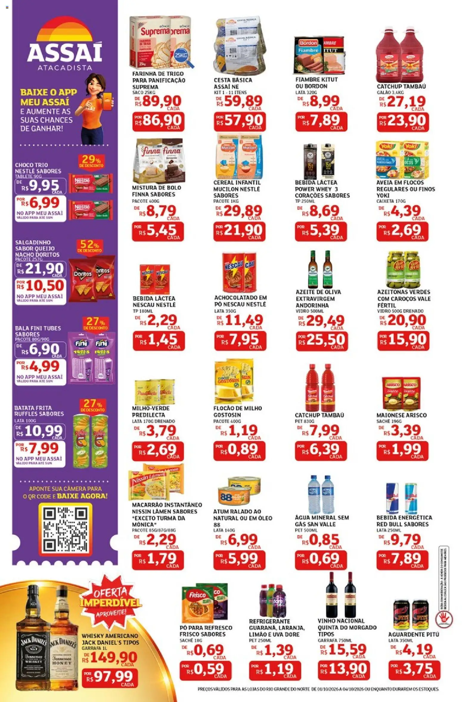 Assaí Atacadista Folheto - válido de 01/10/2026 | Página: 2 | Produtos: Achocolatado, Bolo, Bala, Câmera