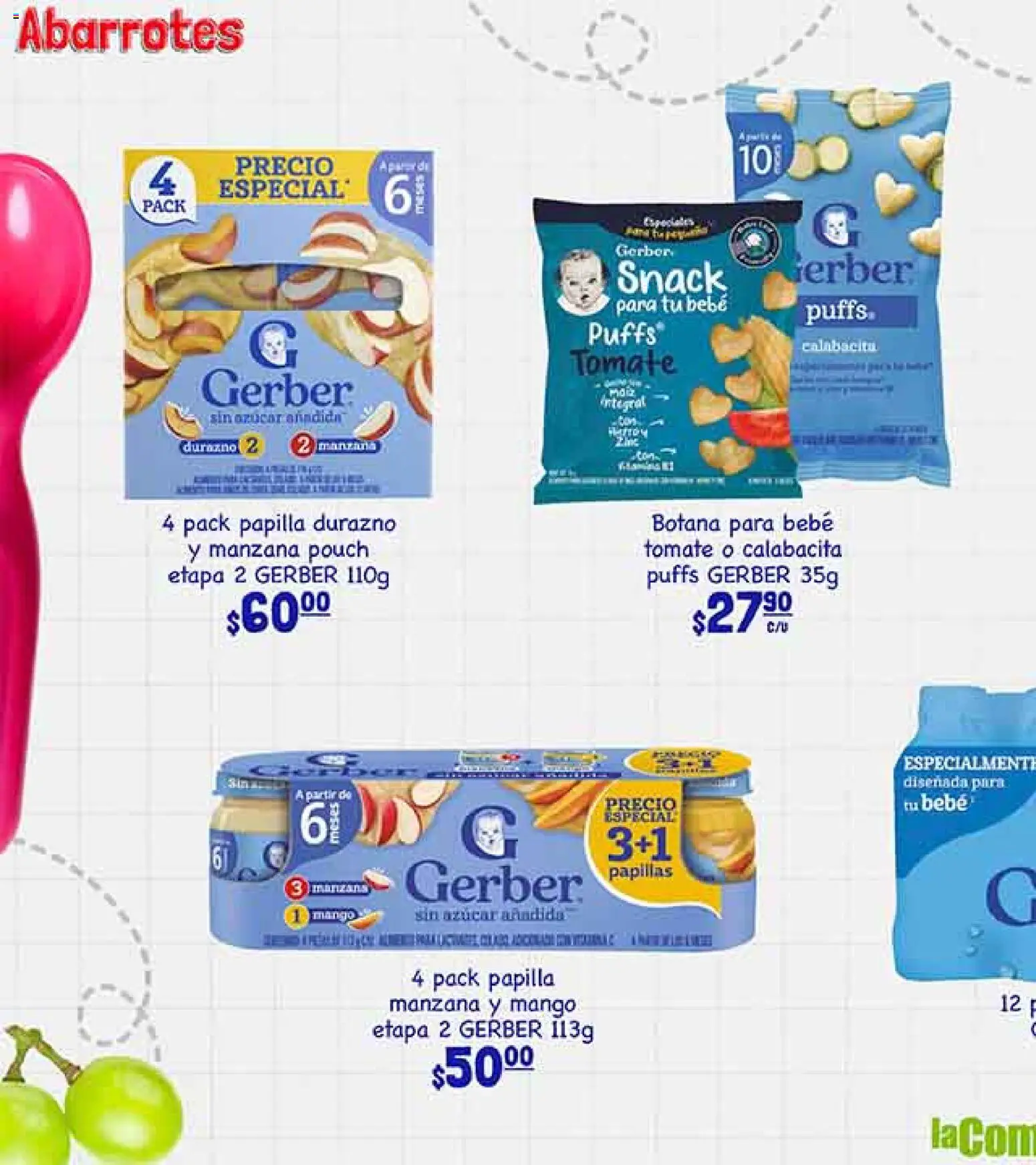 Nuevas ofertas de La Comer válidas en toda la República Mexicana desde el 19/08/2026. ¡Encuentra las mejores ofertas en La Comer folleto! | Página: 70 | Productos: Durazno, Tomate, Mango, Papillas