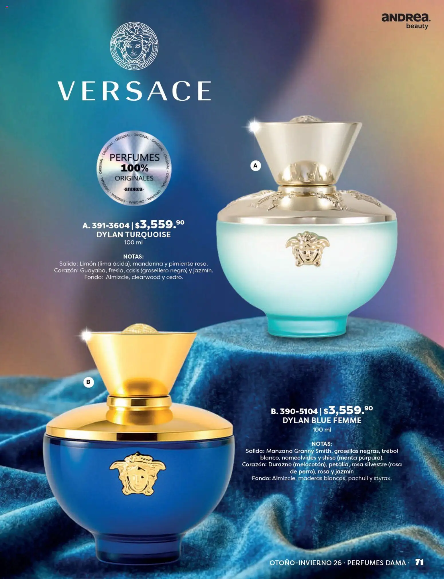 Nuevas ofertas de Andrea válidas en toda la República Mexicana desde el 23/08/2026. ¡Encuentra las mejores ofertas en Andrea catálogo Beauty! | Página: 71 | Productos: Manzana, Limón, Lima, Perfumes