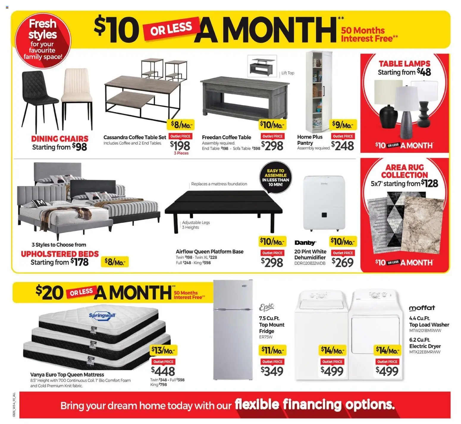 Tepperman's flyer valid from Aug 21, 2026 | Page: 2 | Products: Dryer, Mattress, Table, Chairs