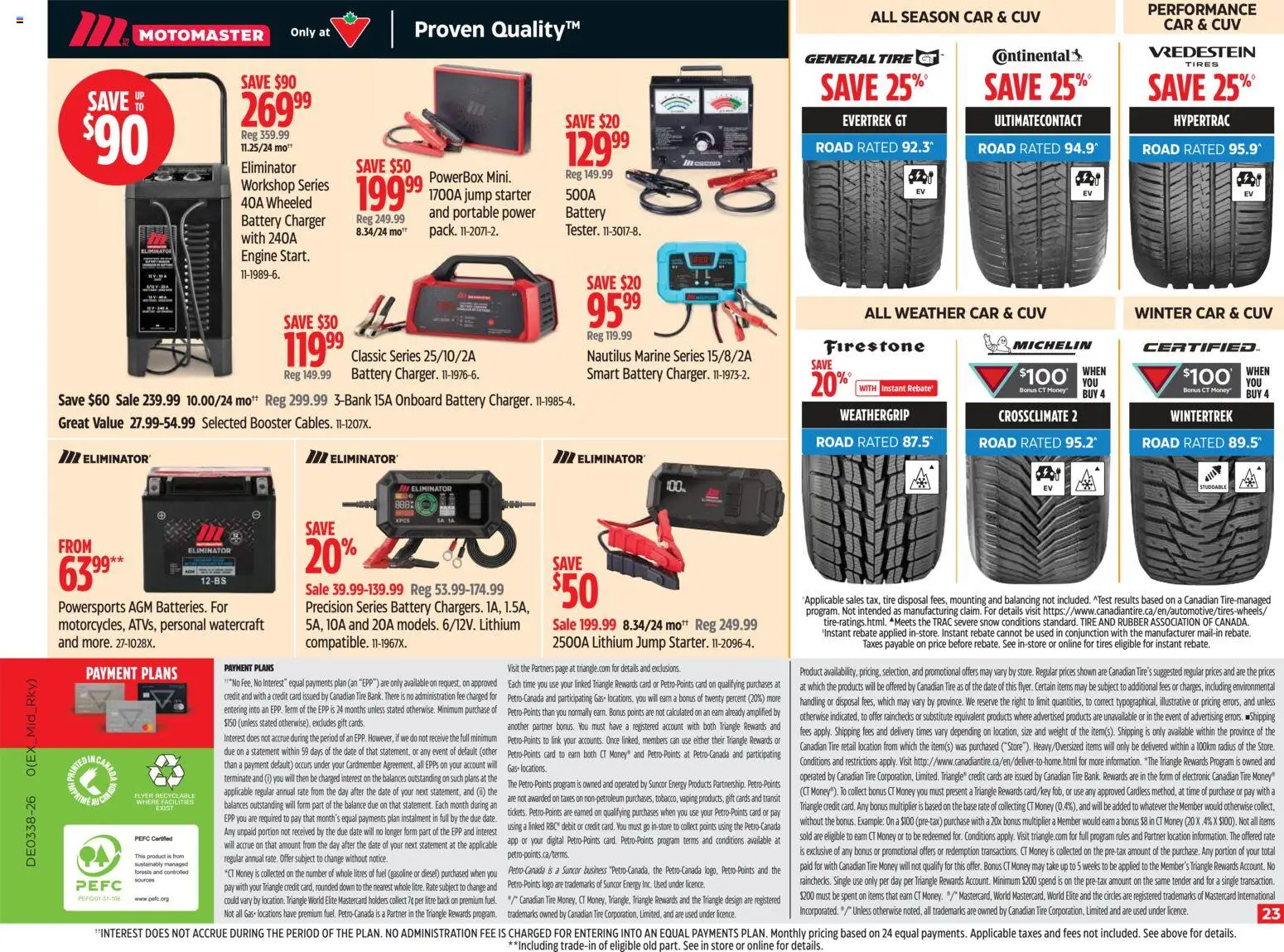 Canadian Tire flyer valid from Sep 17, 2026 | Page: 23 | Products: Battery