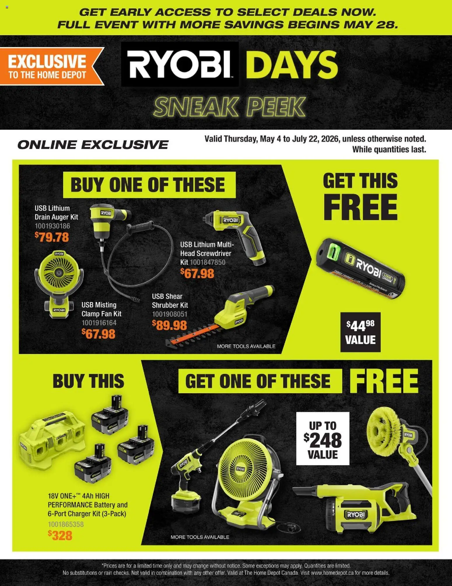 Home Depot flyer valid from 21.05.2026 | Page: 1 | Products: Fan, Battery