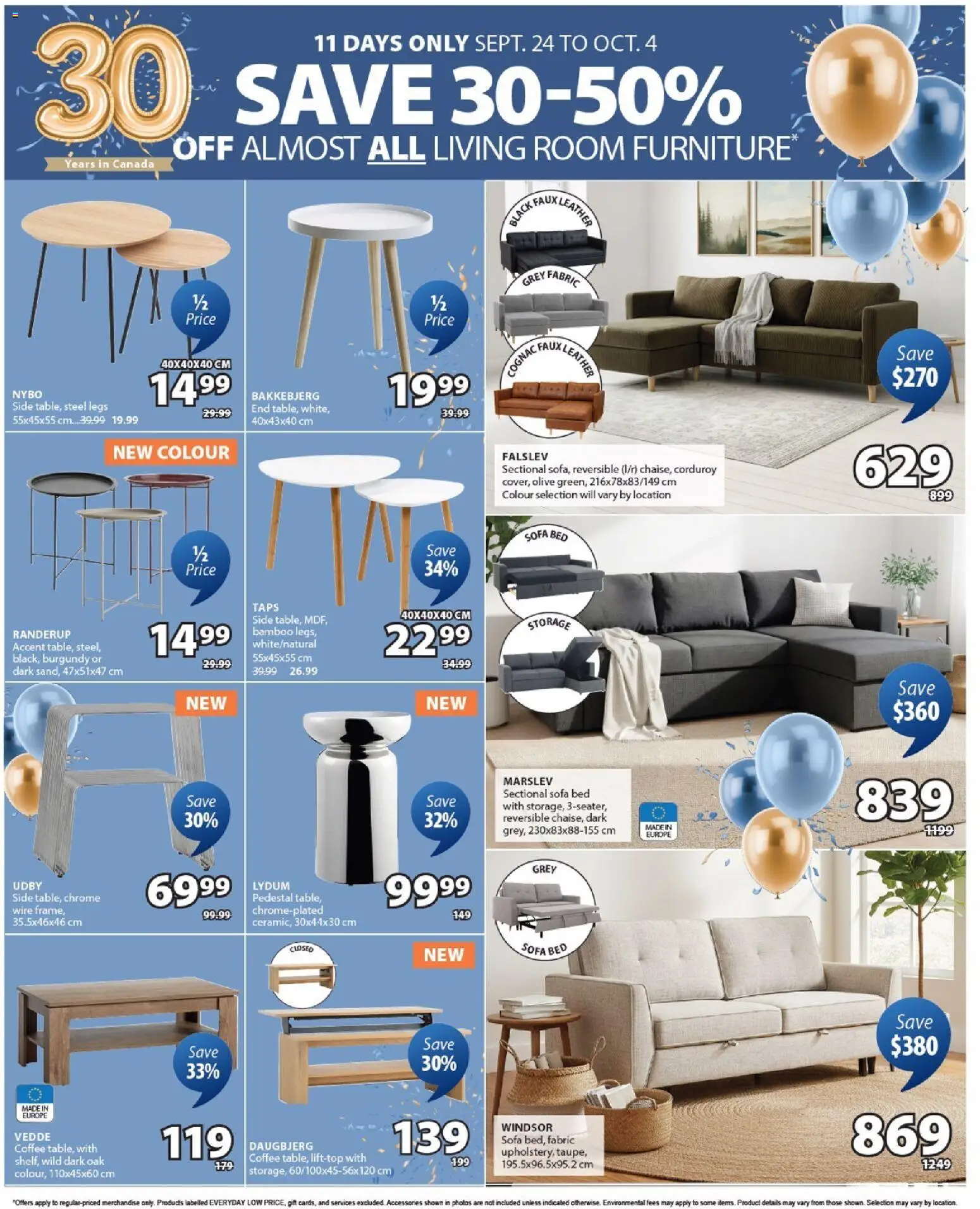 JYSK flyer valid from Sep 24, 2026 | Page: 5 | Products: Cognac, Bed, Sofa, Coffee