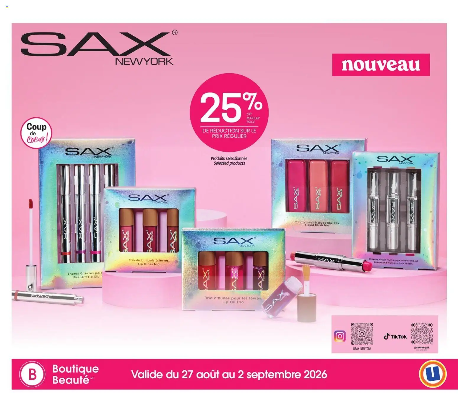 Uniprix flyer valid from Aug 27, 2026 | Page: 4 | Products: Blush, Lip gloss, Oil