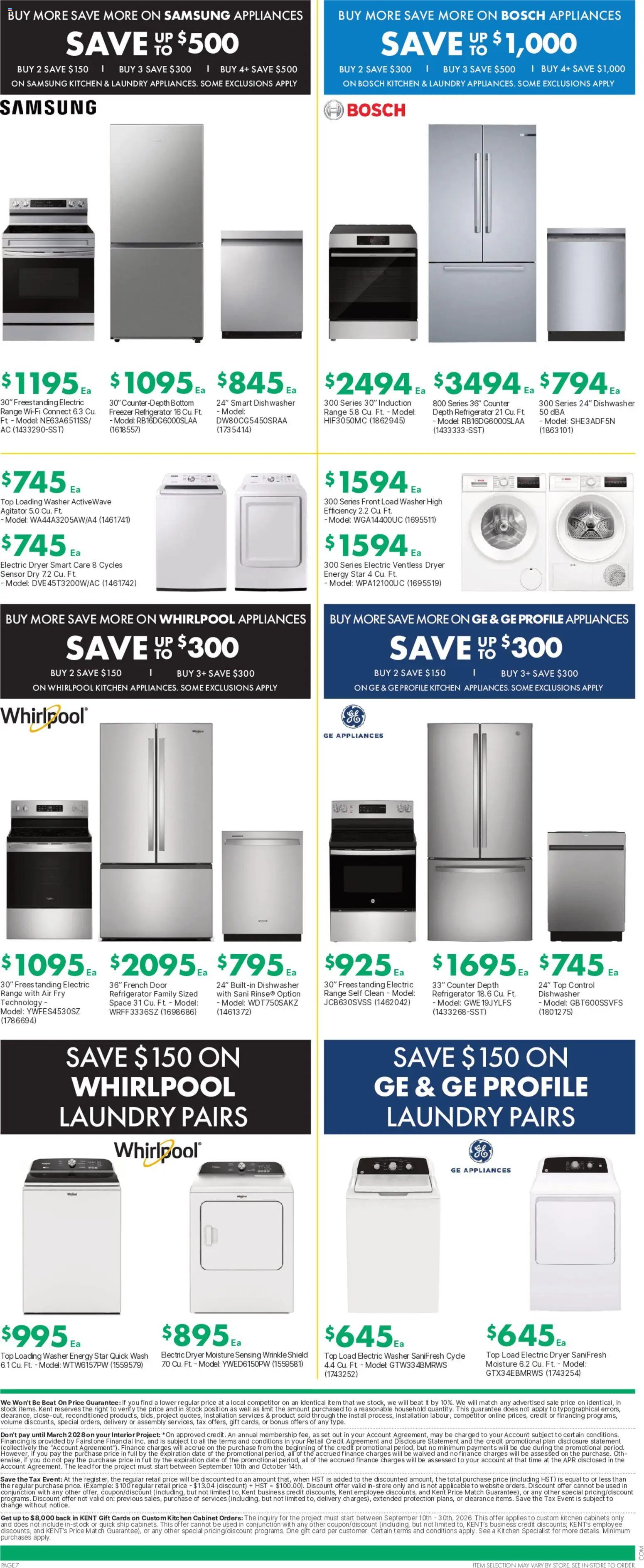 Kent flyer valid from Sep 17, 2026 | Page: 14 | Products: Refrigerator, Freezer, Dryer, Cabinet