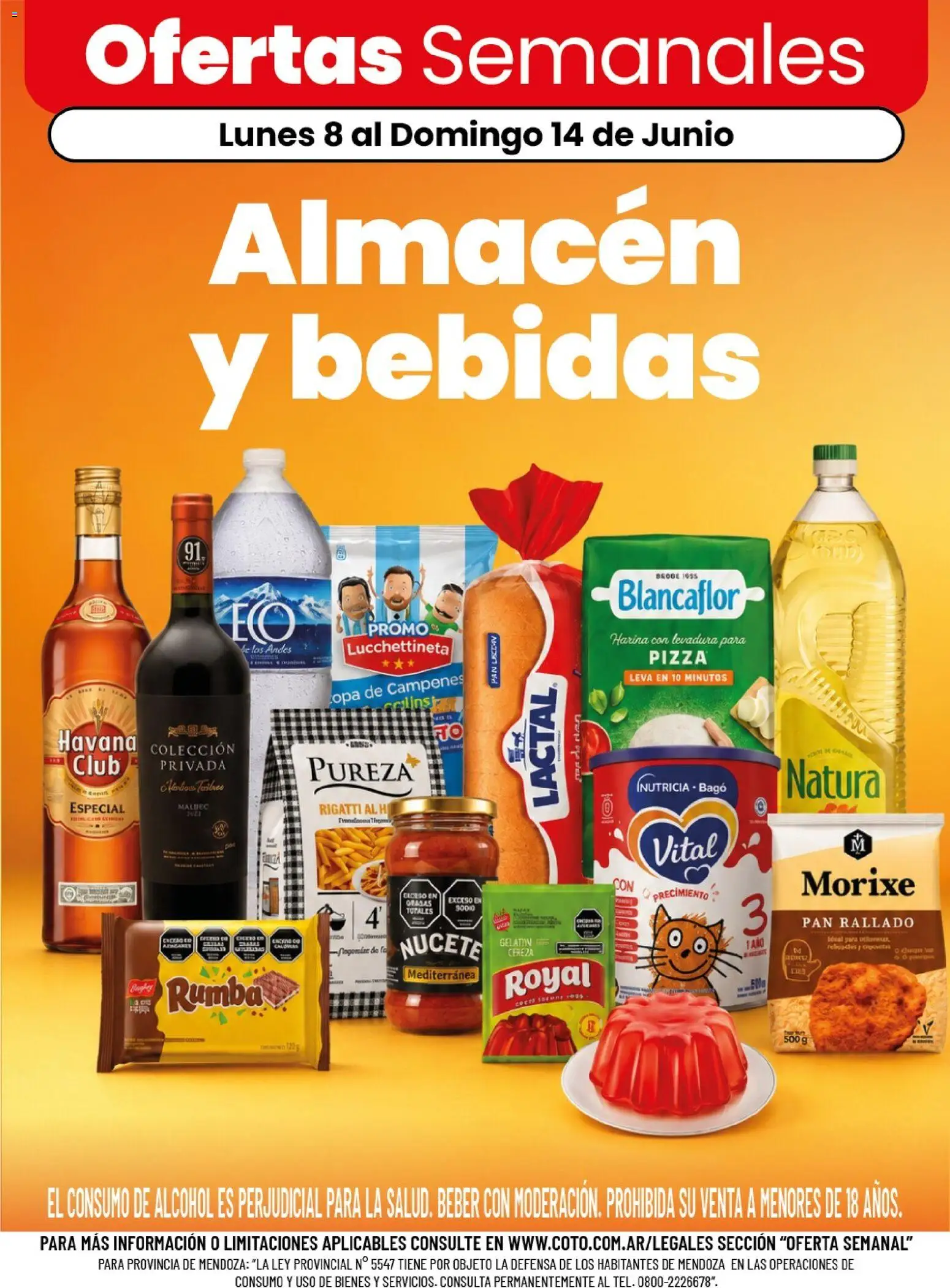 Coto - Almacén y bebidas │ válido desde el 08.06.2026 | Página: 1 | Productos: Harina, Pan, Pizza, Pan rallado
