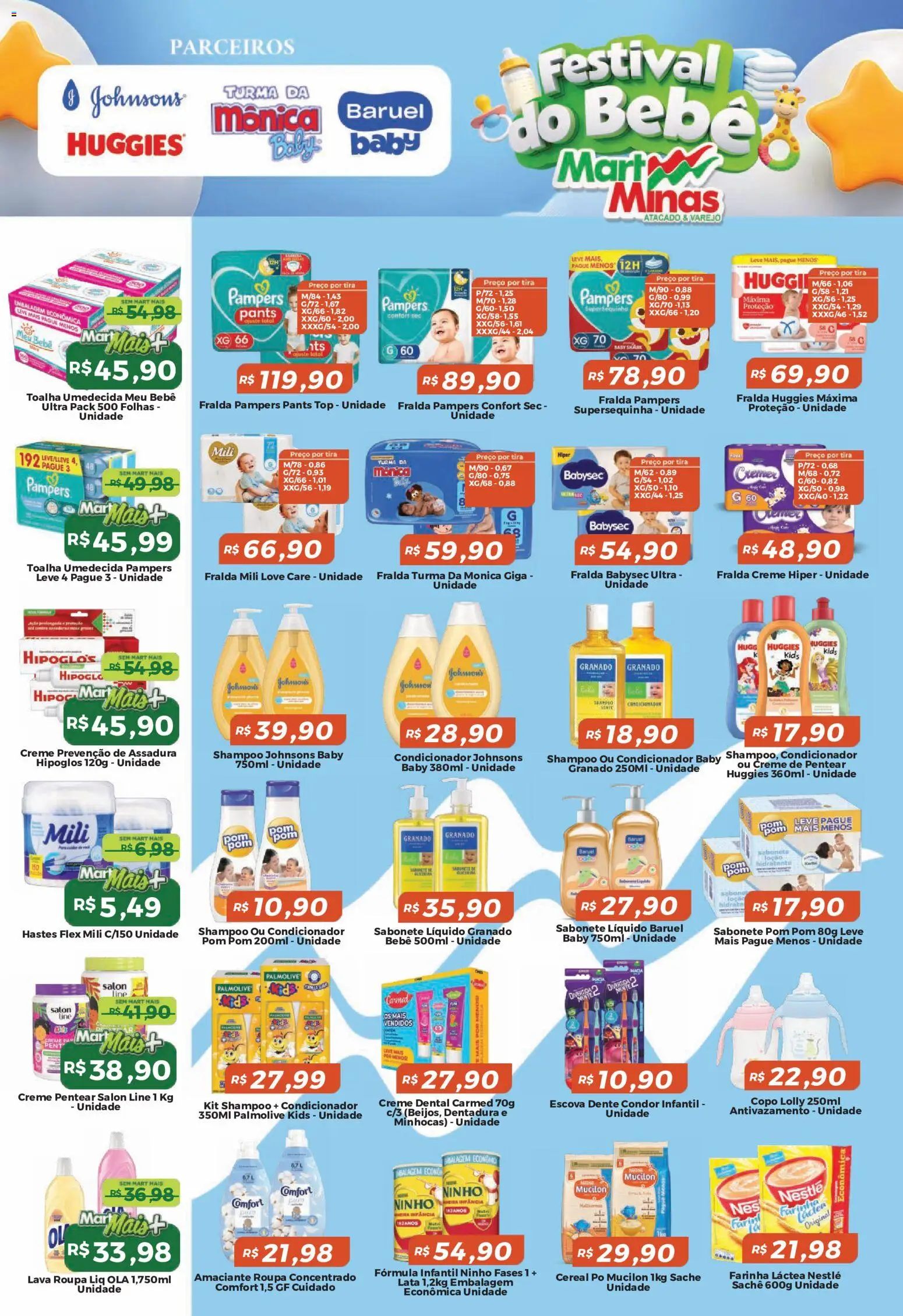 Mart Minas Folheto - válido de 28.05.2026 | Página: 5 | Produtos: Shampoo, Fralda pampers, Condicionador, Escova