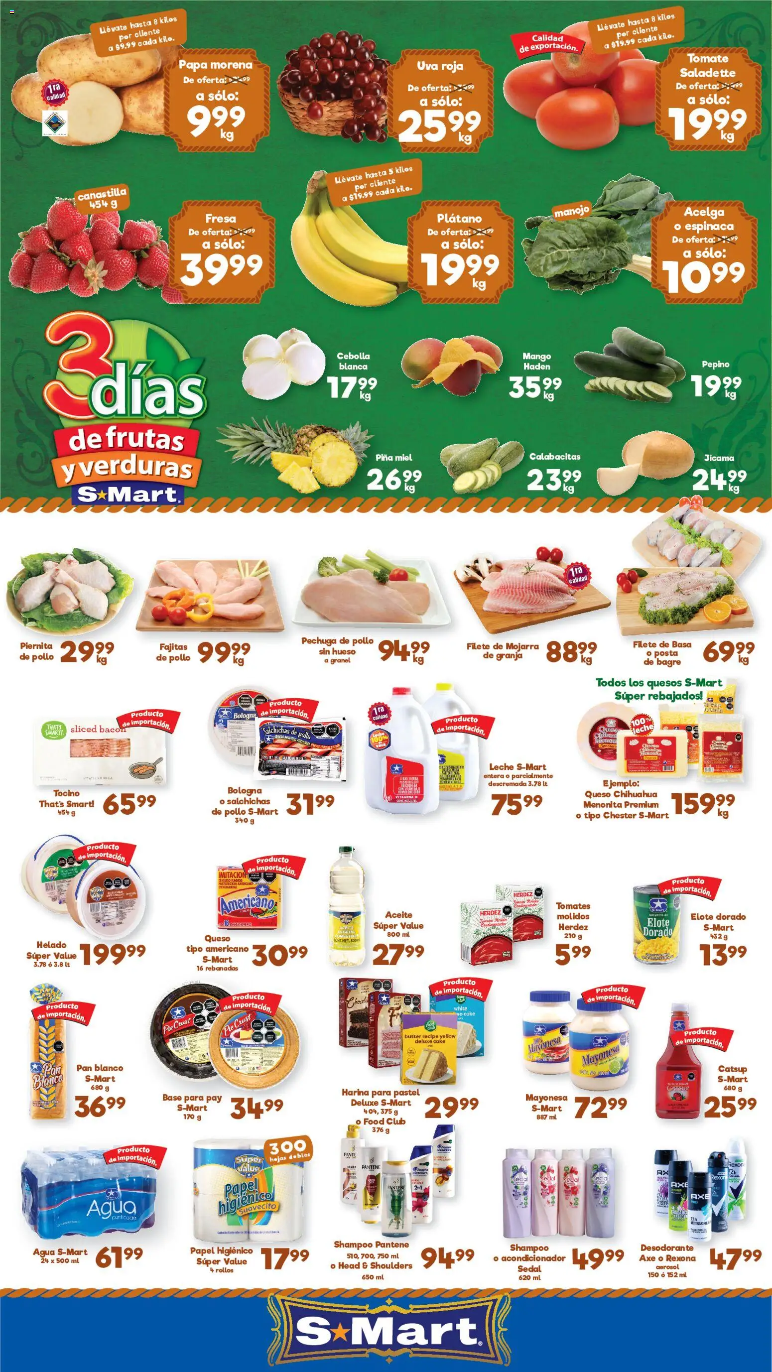 Nuevas ofertas de S-Mart válidas en toda la República Mexicana desde el 09.06.2026. ¡Encuentra las mejores ofertas en S-Mart folleto Nuevo Laredo! | Página: 1 | Productos: Harina, Papa, Tocino, Mango