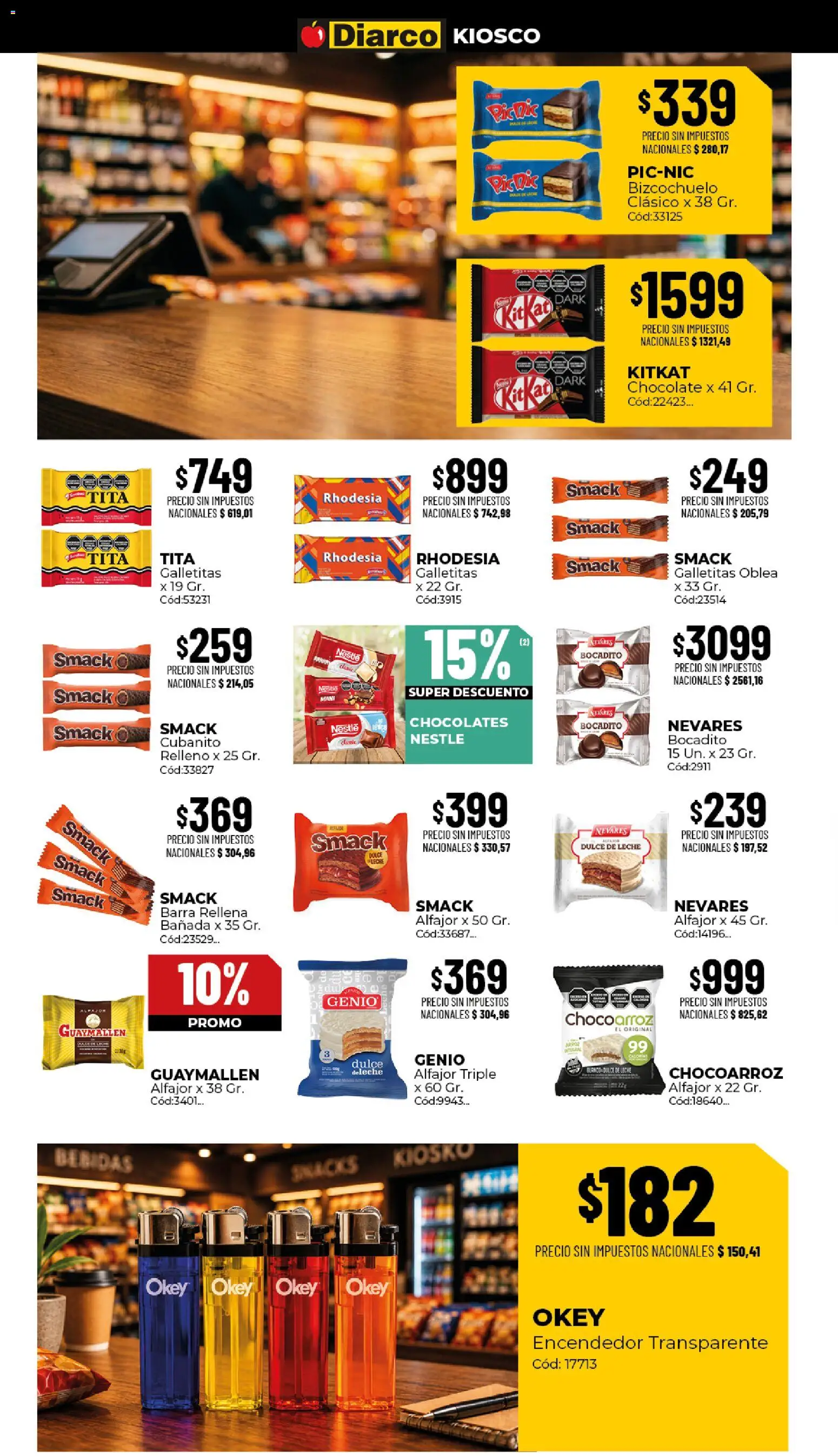 Diarco - Ofertas Santiago Del Estero │ válido desde el 24/08/2026 | Página: 6 | Productos: Encendedor, Bebidas, Dulce de leche, Mani
