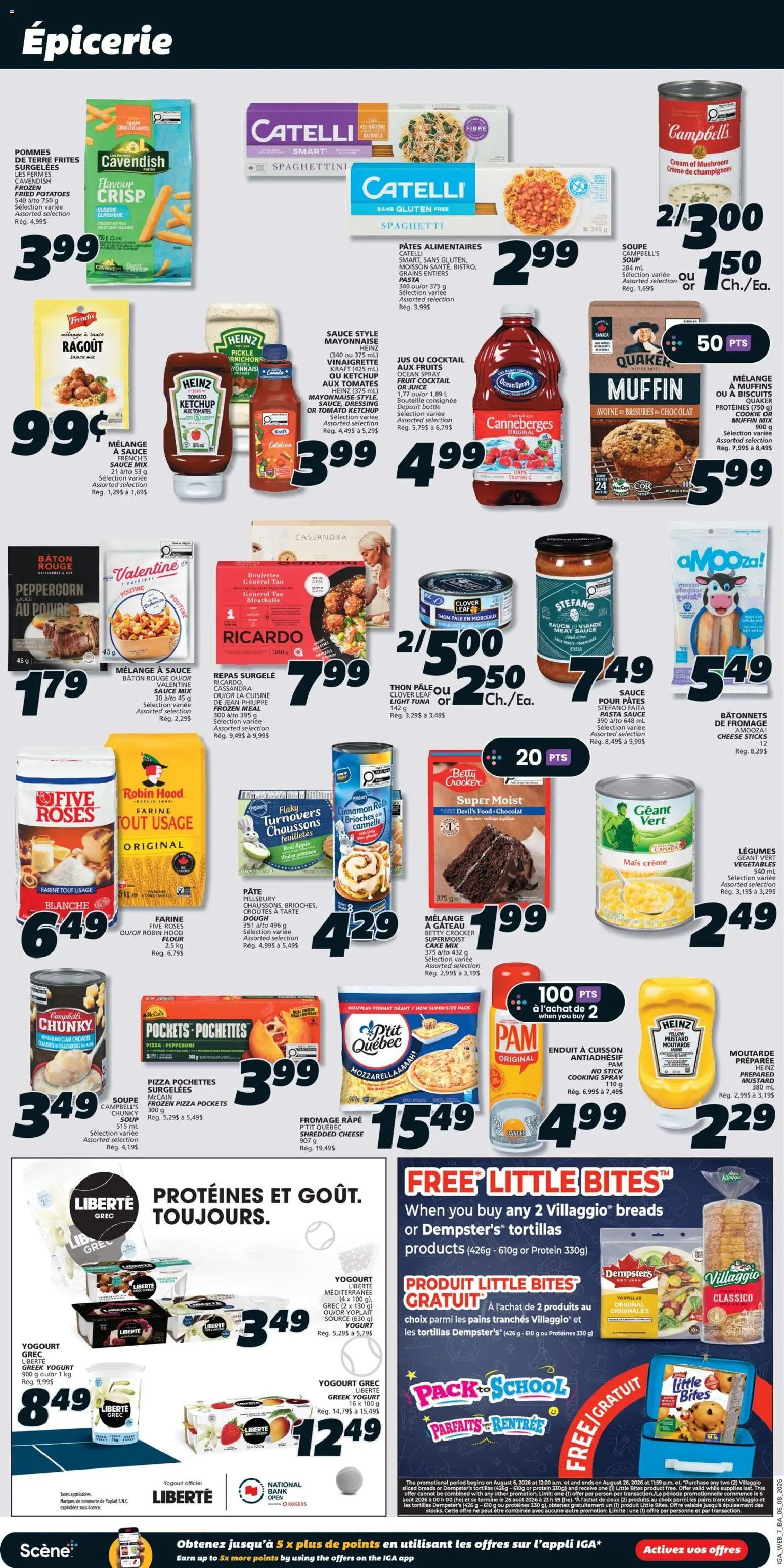 IGA flyer valid from Aug 6, 2026 | Page: 10 | Products: Pasta, Cream, Yogurt, Pizza