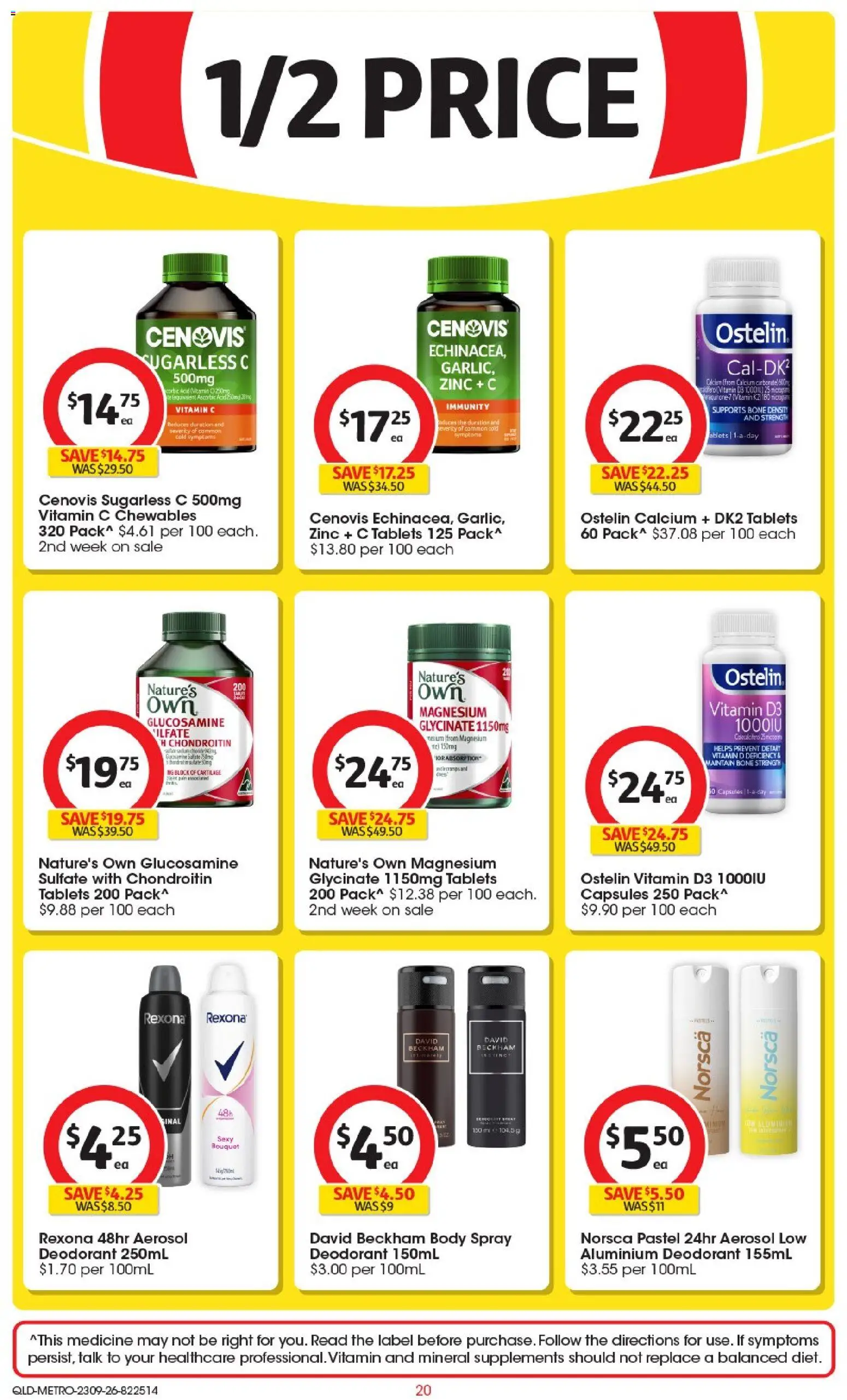 Coles catalogue - valid from 23/09/2026 | Page: 20 | Products: Deodorant, Capsules, Vitamin, Zinc