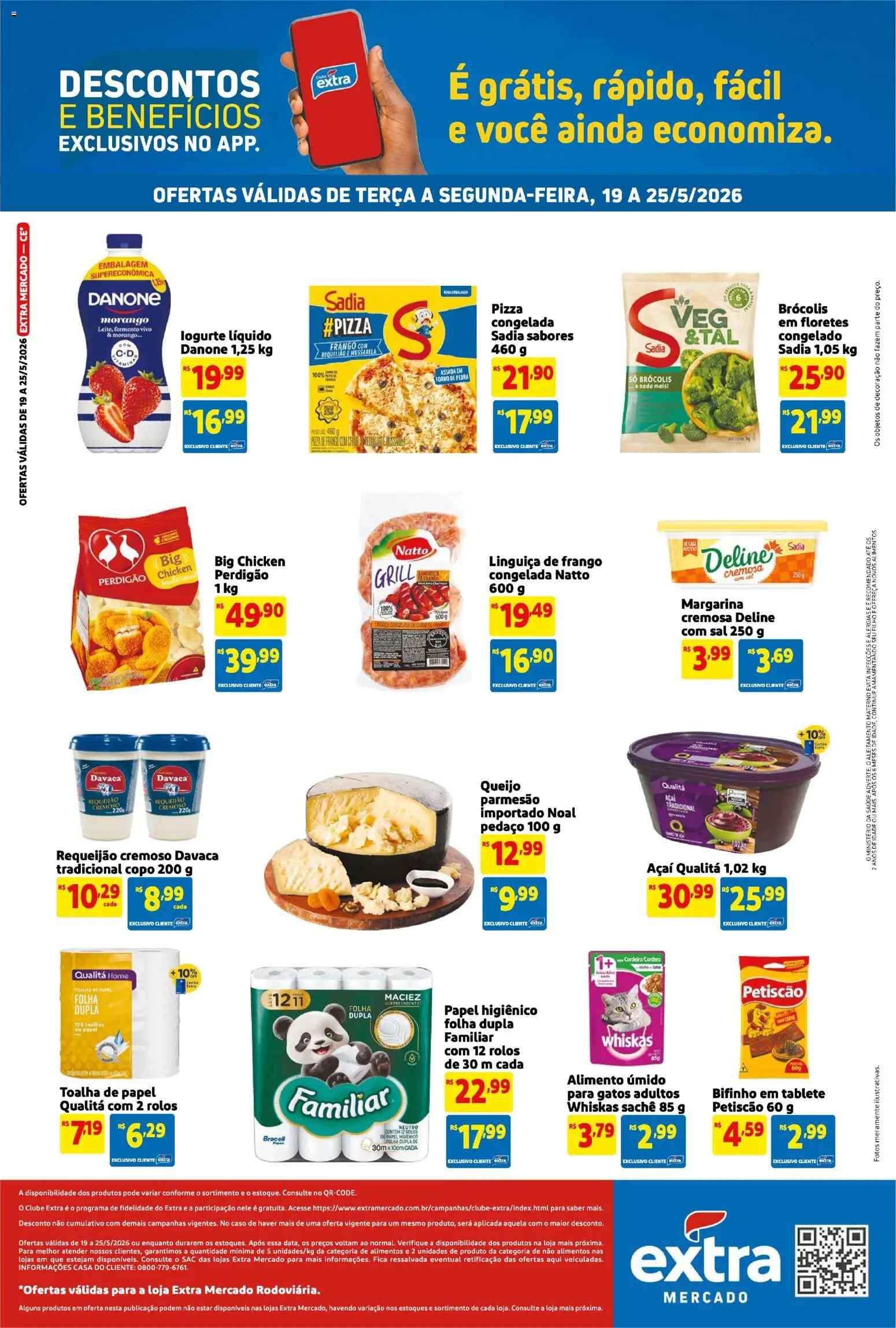 Extra Folheto - válido de 19.05.2026 | Página: 2 | Produtos: Forno, Pizza, Papel higiênico, Açaí
