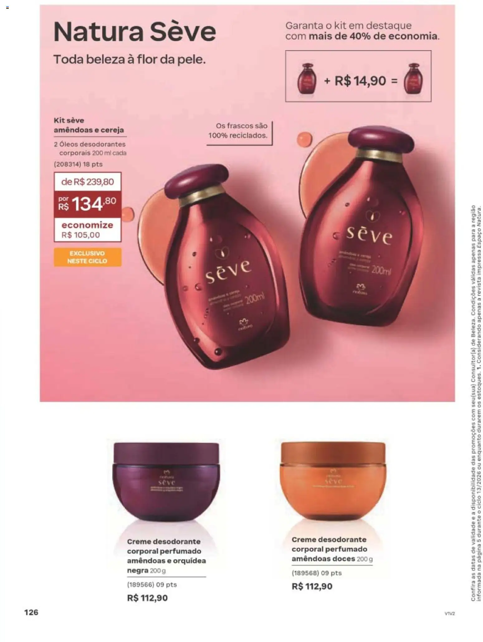 Natura Folheto - válido de 10/08/2026 | Página: 129 | Produtos: Desodorante, Doces, Creme, Amêndoas