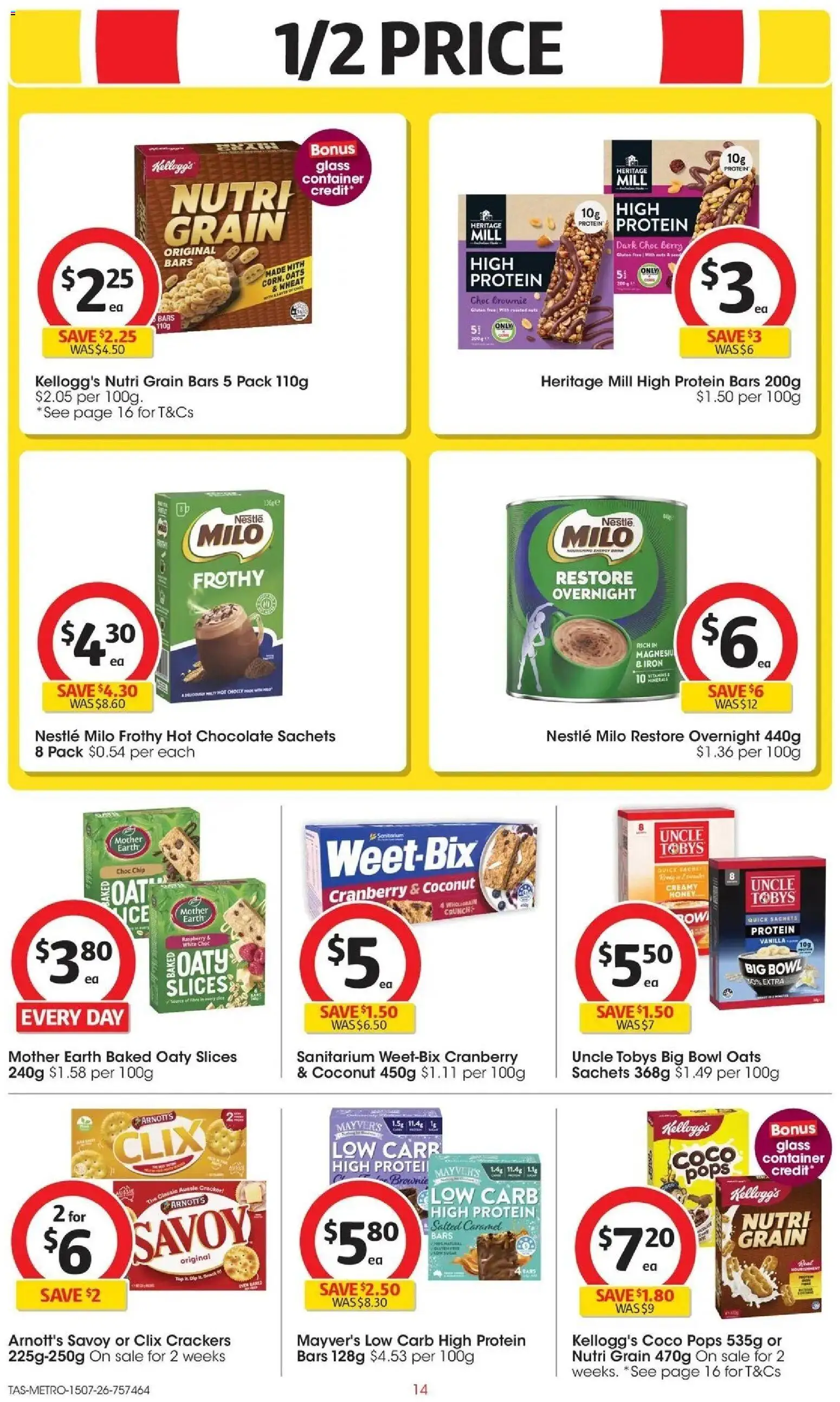 Coles catalogue - valid from 15/07/2026 | Page: 14 | Products: Oats, Nuts, Wheat, Iron