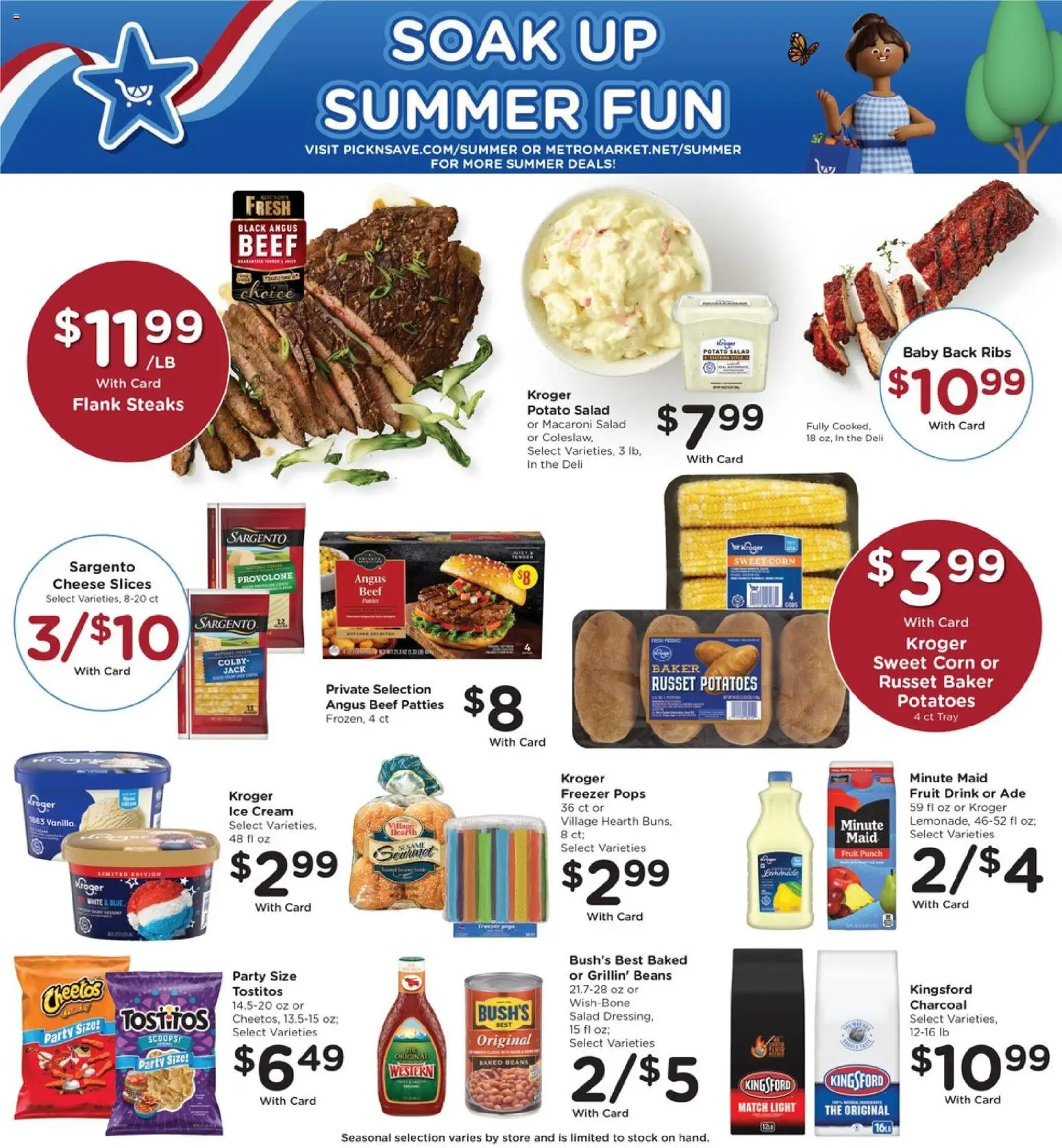 Pick ‘n Save Weekly Ad - valid from 10.06.2026 | Page: 4 | Products: Corn, Cheese, Potatoes, Freezer